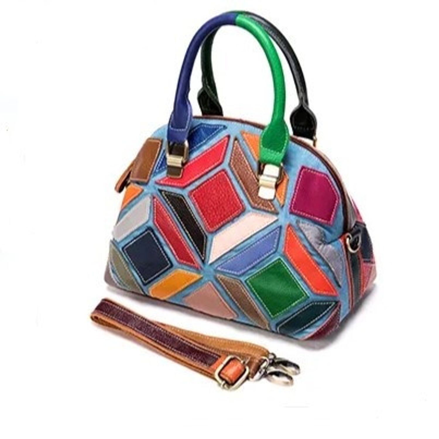 Geanta dama, Lina GT2066, piele naturala, Multicolor fotografia produsului View 2 L