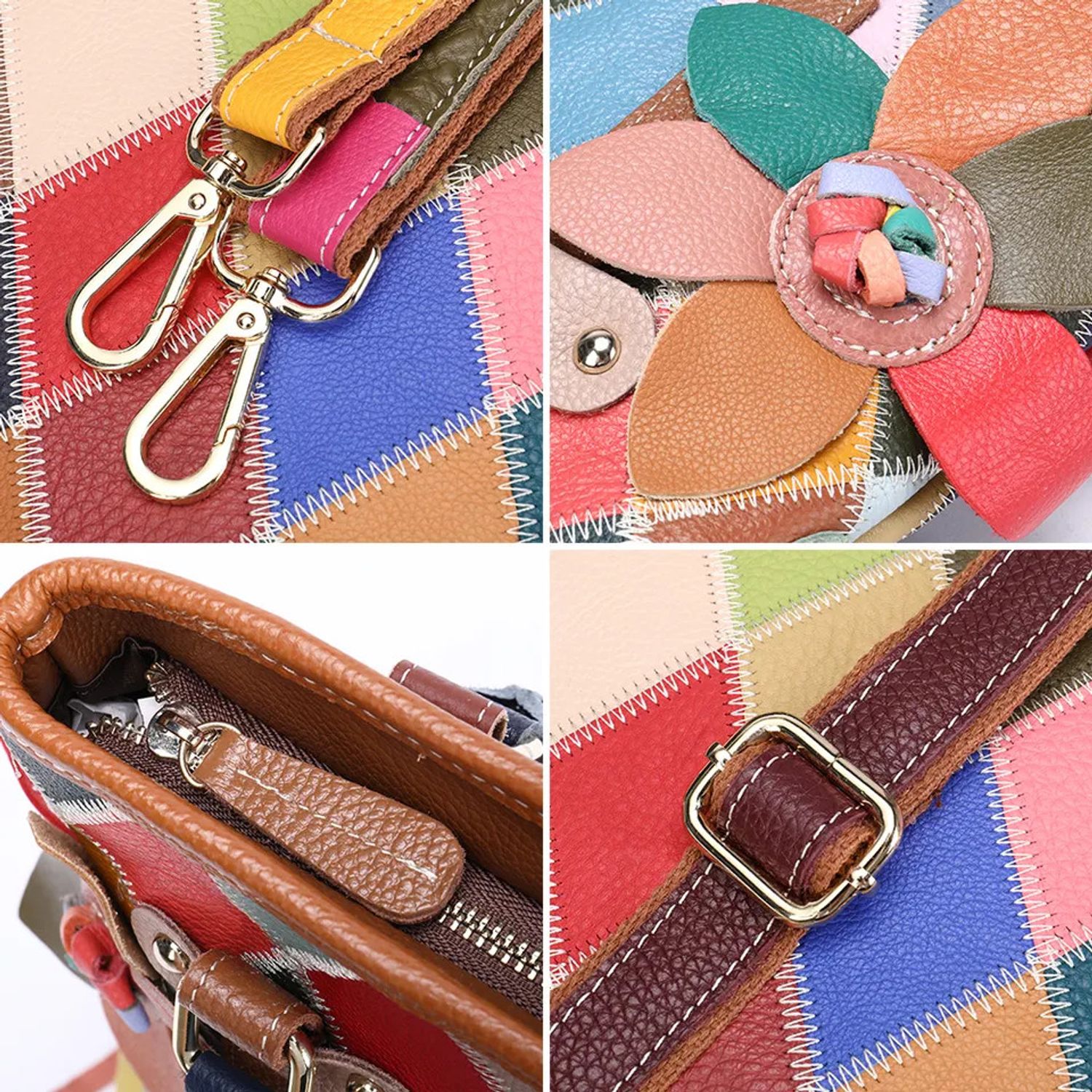 Geanta dama, Fauna GT2073, piele naturala, Multicolor fotografia produsului View 7 L