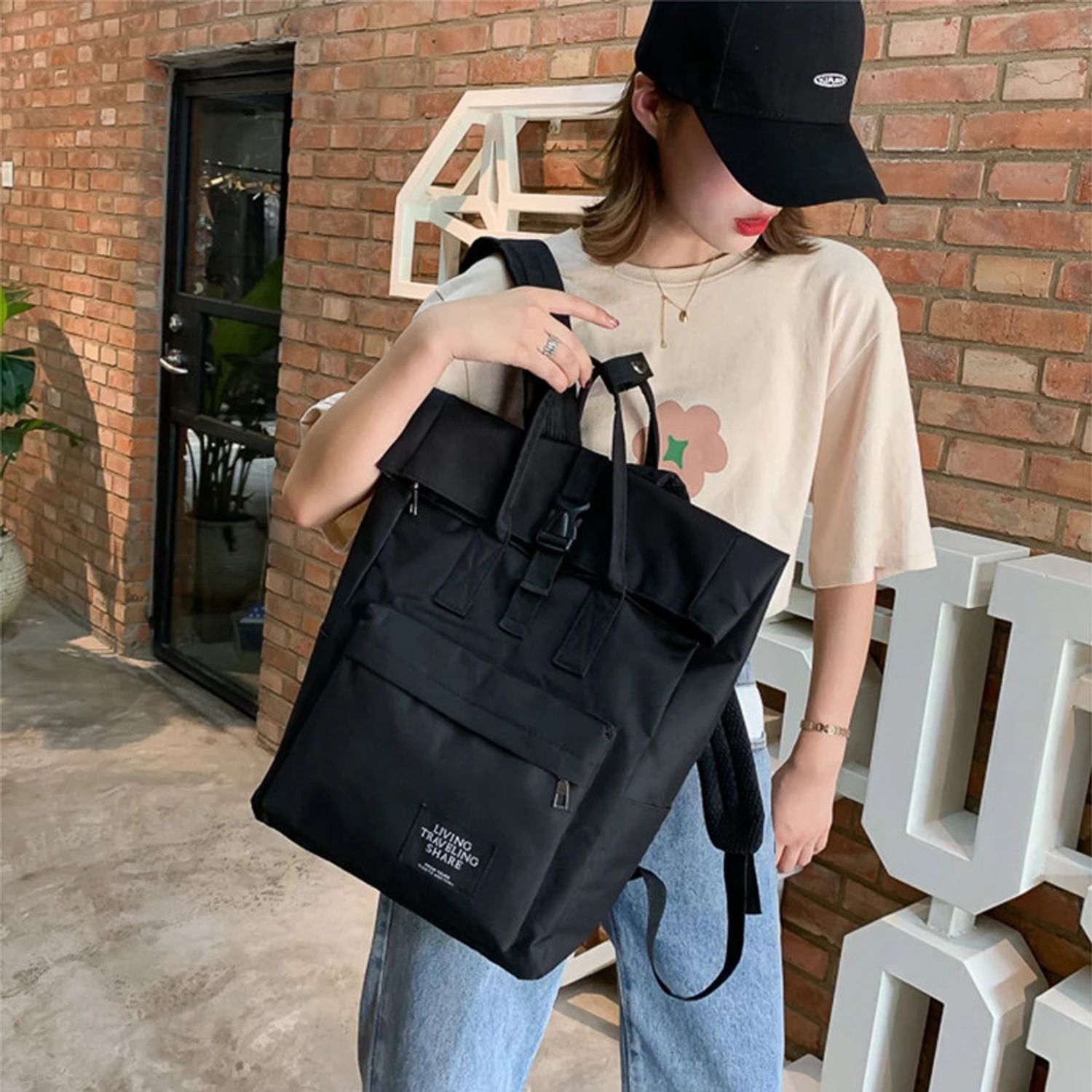 Rucsac dama Asli, GT2022, Negru fotografia produsului View 7 L