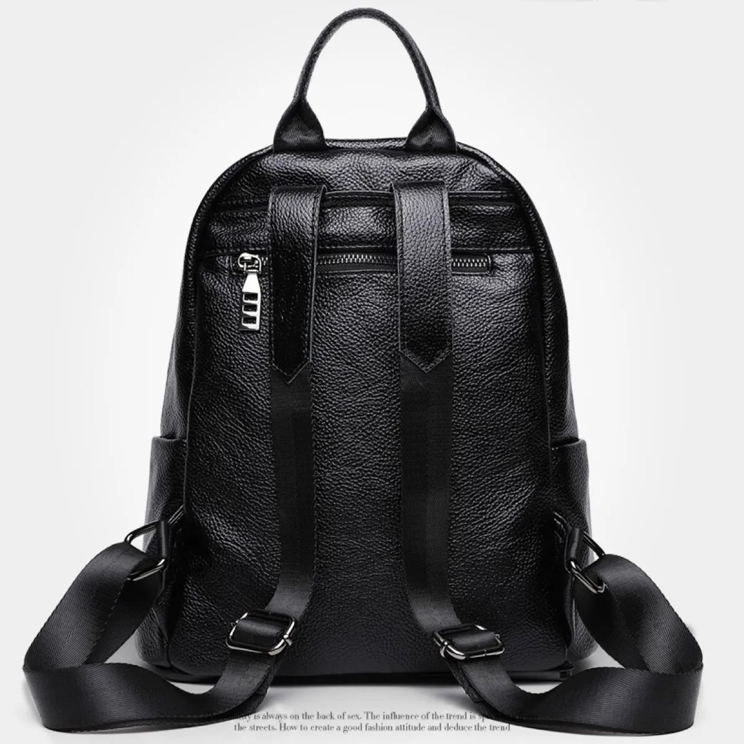 Rucsac dama, Beyza GT2028, piele naturala, Negru fotografia produsului View 8 L
