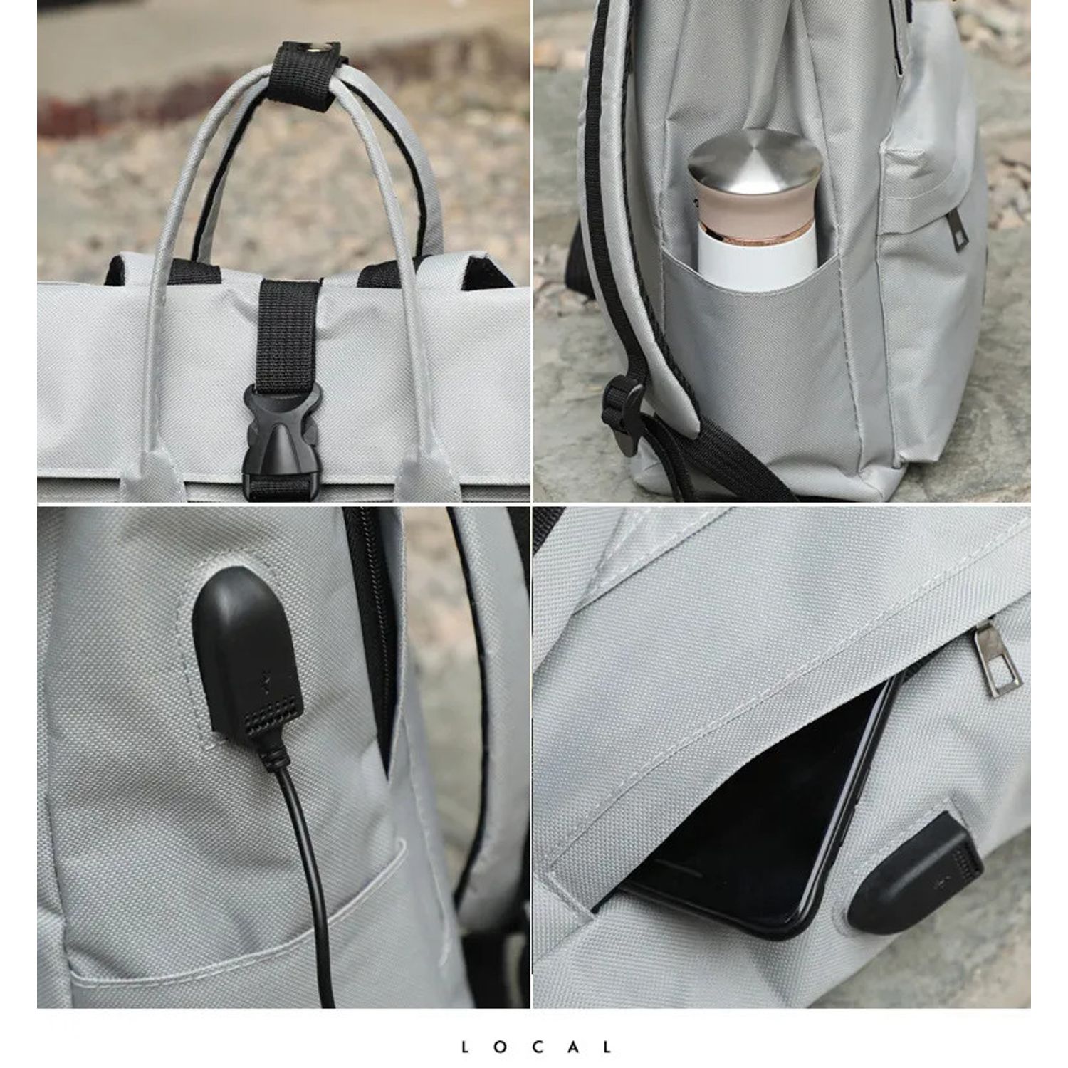 Rucsac dama Asli, GT2021, Gri fotografia produsului View 9 L