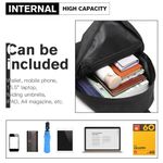 Rucsac unisex Gabri GT2014, material textil impermeabil, Negru fotografia produsului View 3 S