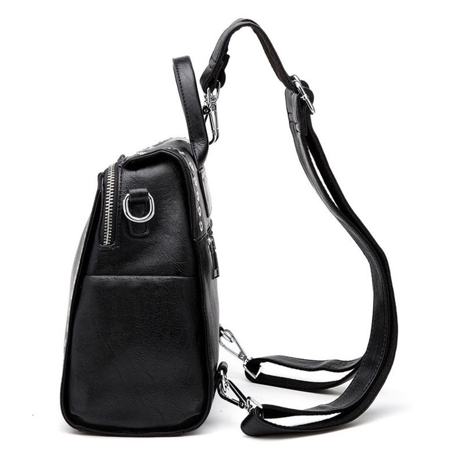 Rucsac dama Fahima, GT2003, piele naturala, Negru fotografia produsului View 5 L