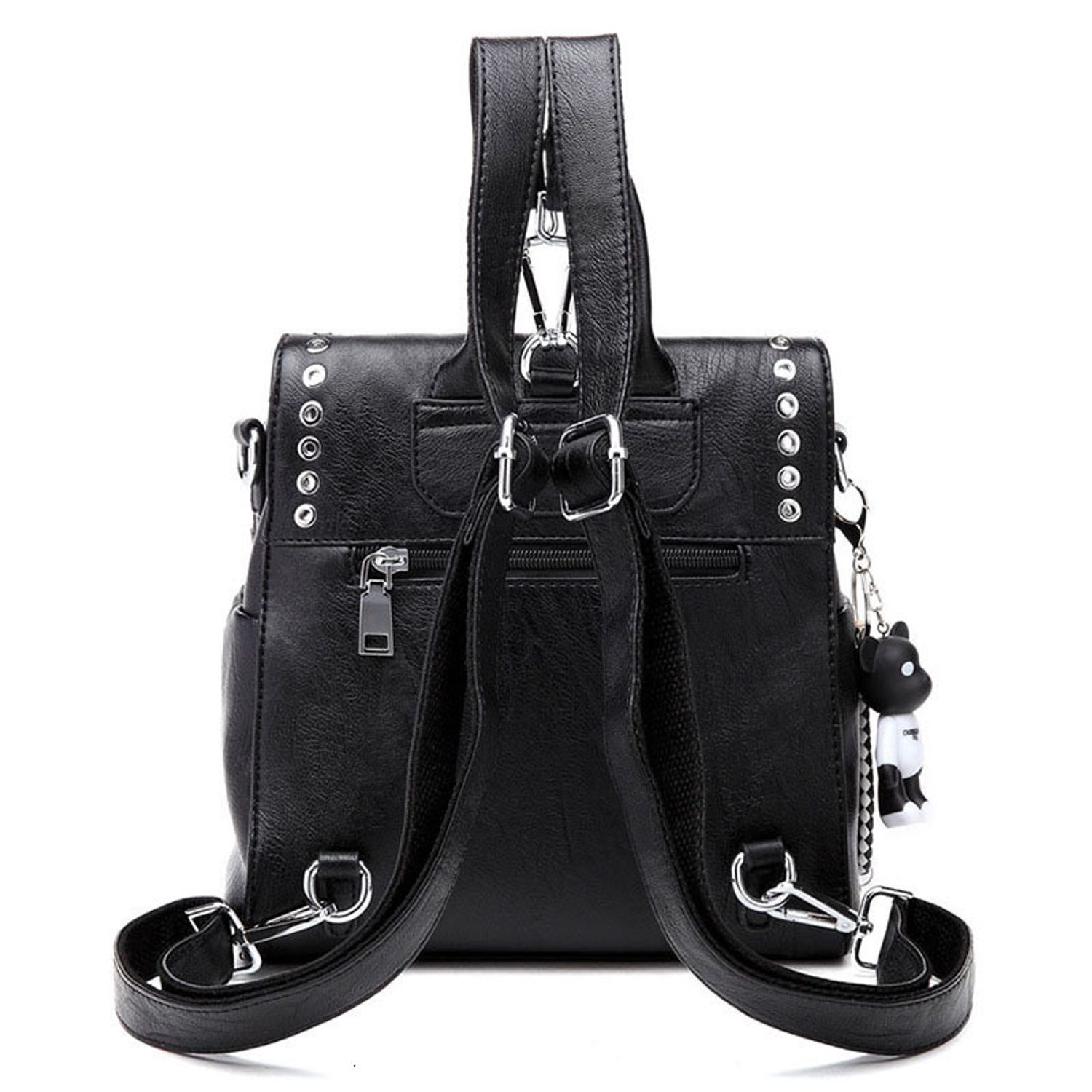 Rucsac dama Fahima, GT2003, piele naturala, Negru fotografia produsului View 4 L