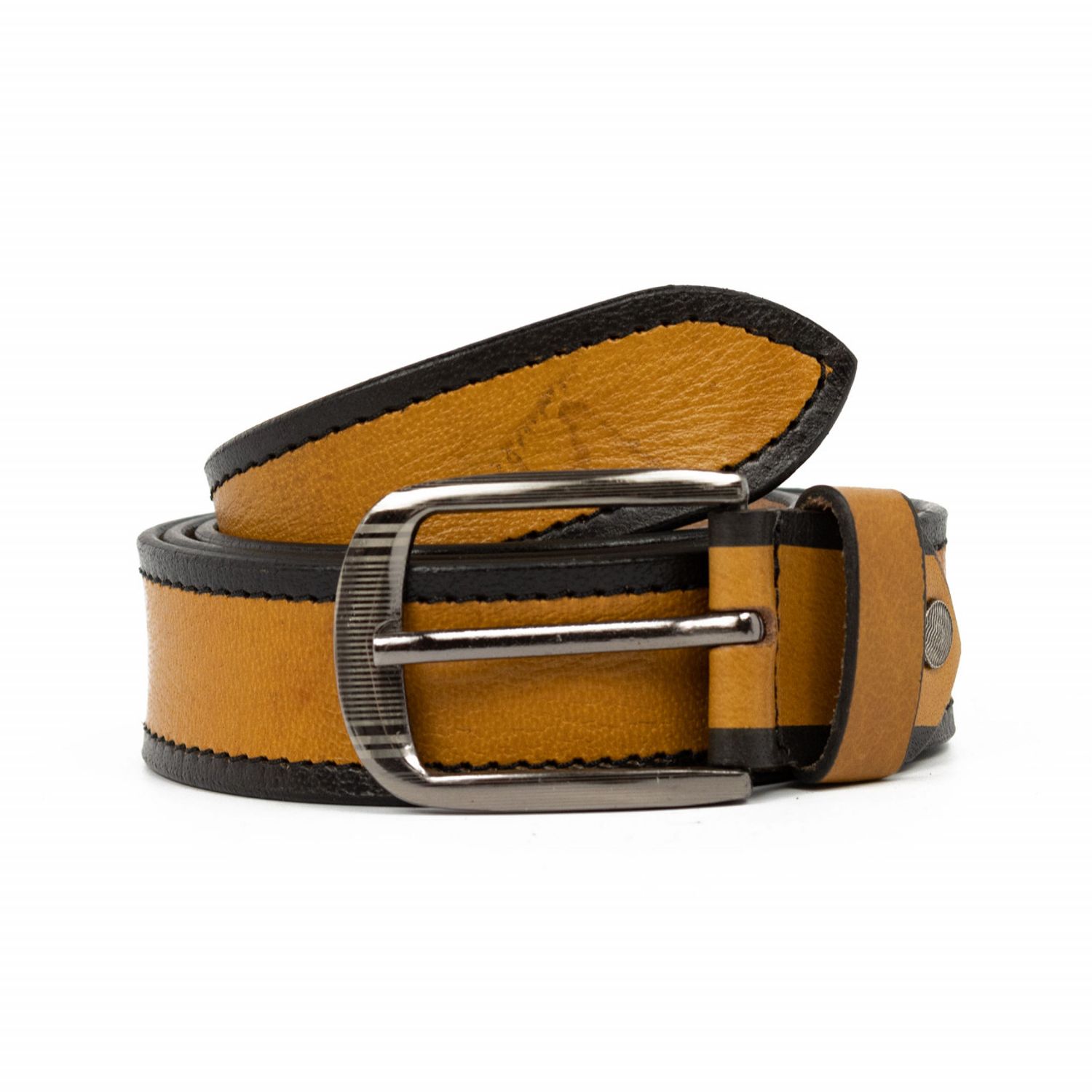 Curea pentru barbati C-31, piele naturala, Negru/Maro fotografia produsului View 3 L