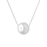 Colier argint 925 cu perla naturala alba JW393 fotografia produsului
