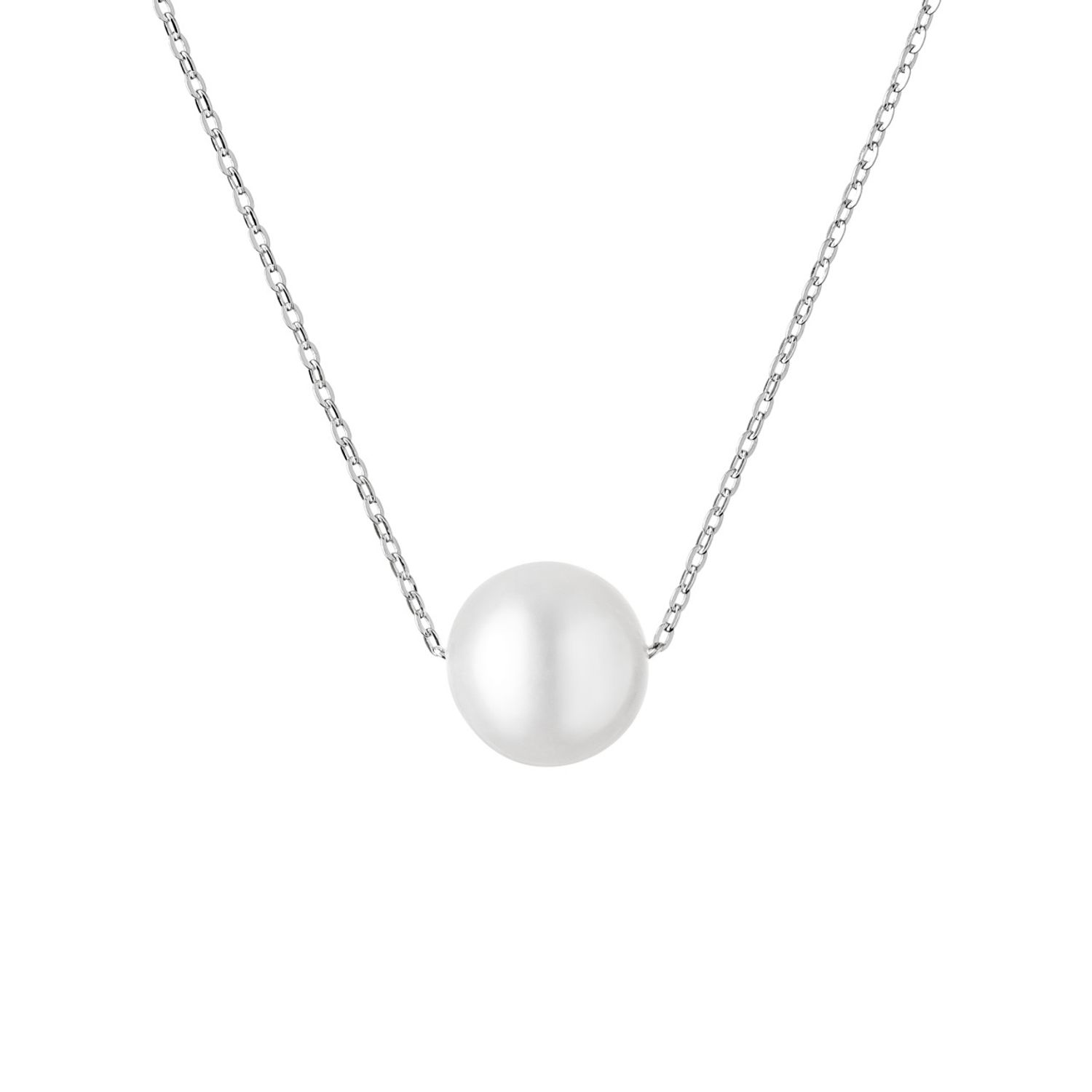 Colier argint 925 cu perla naturala alba JW392 fotografia produsului