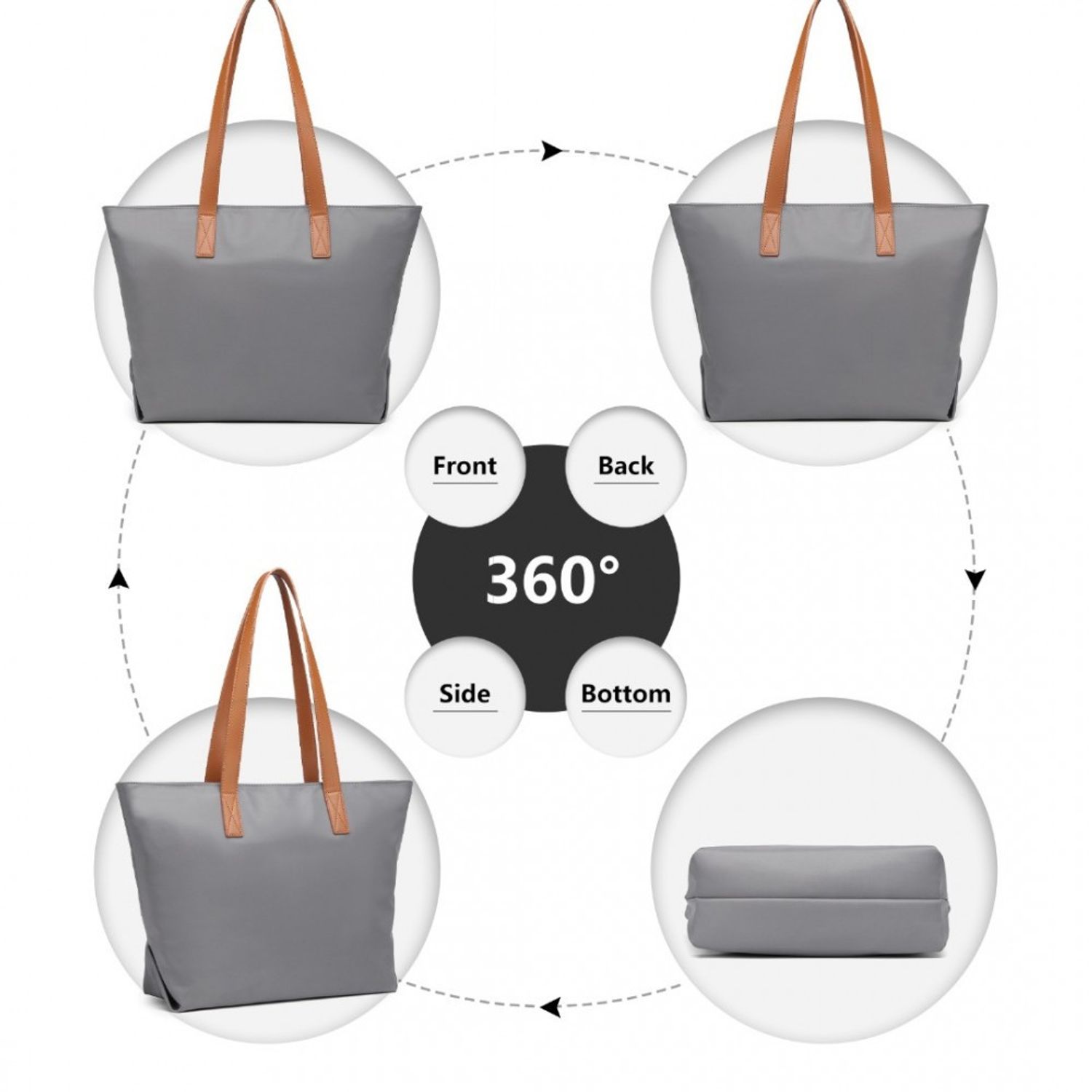 Geanta dama GT1949 Coralie, model tote , Gri fotografia produsului View 3 L