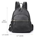 Rucsac pentru dama, Abana GT2005, piele naturala, Negru fotografia produsului View 4 S