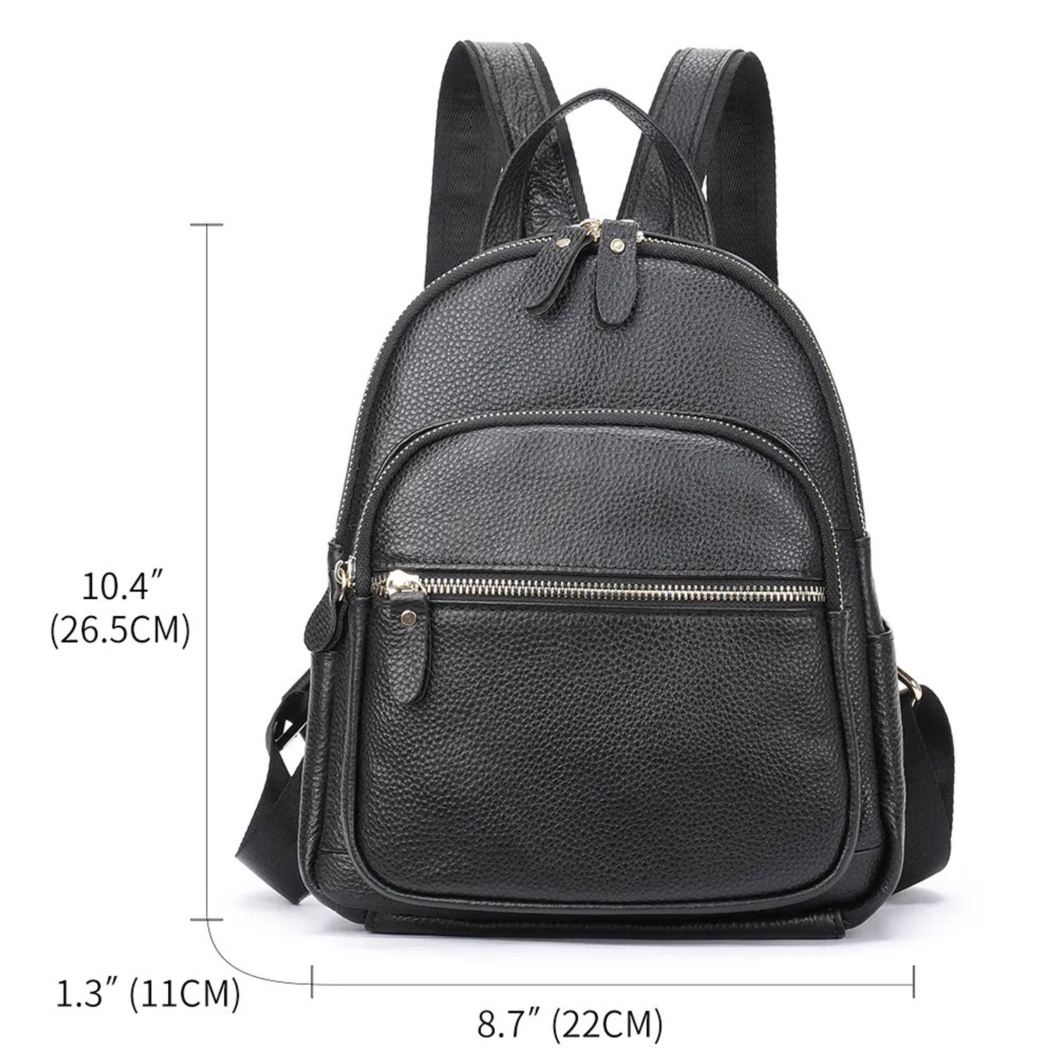 Rucsac pentru dama, Abana GT2005, piele naturala, Negru fotografia produsului View 4 L