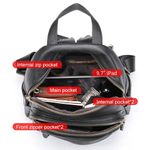 Rucsac pentru dama, Abana GT2005, piele naturala, Negru fotografia produsului View 2 S