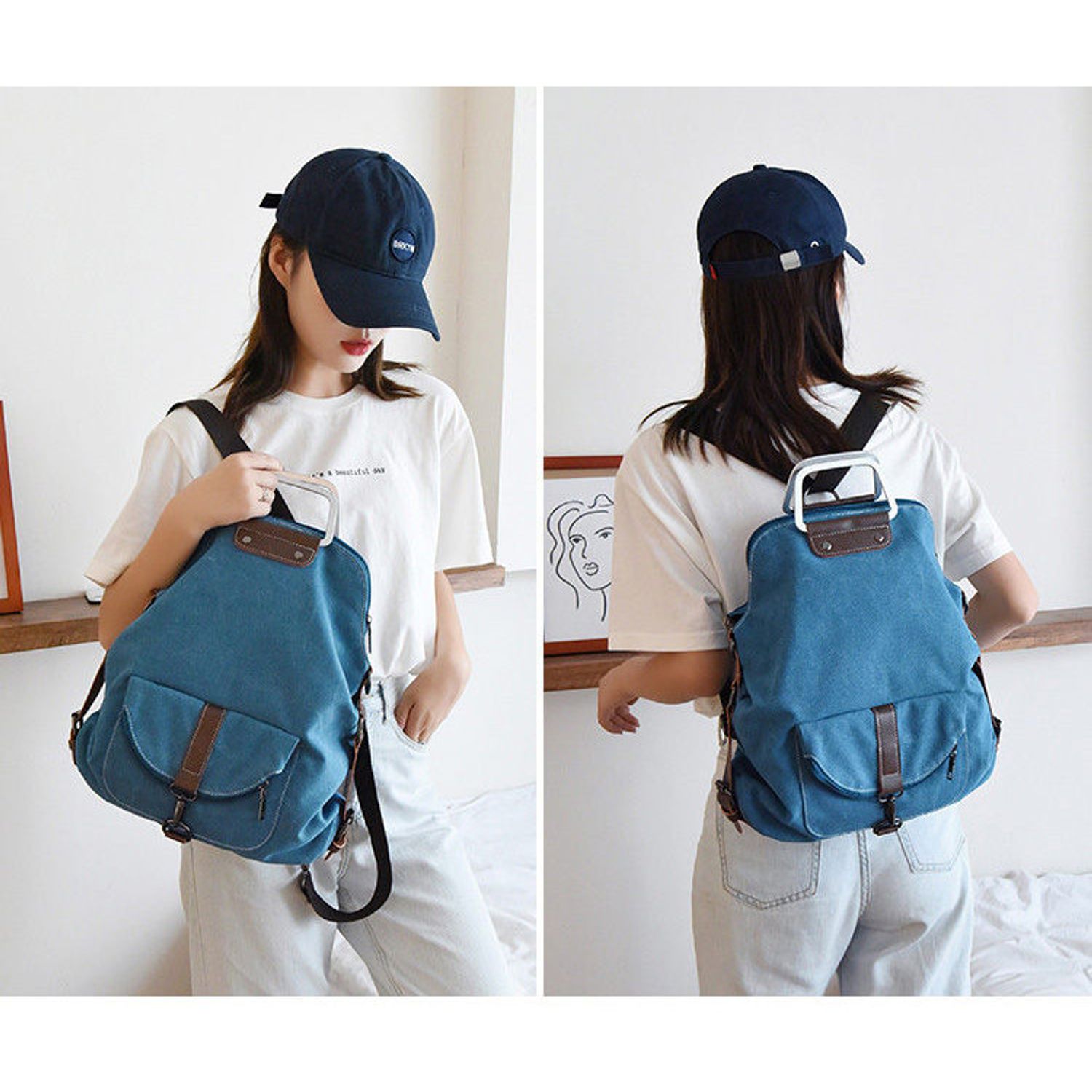 Rucsac dama Roana, GT1932, model albastru fotografia produsului View 4 L