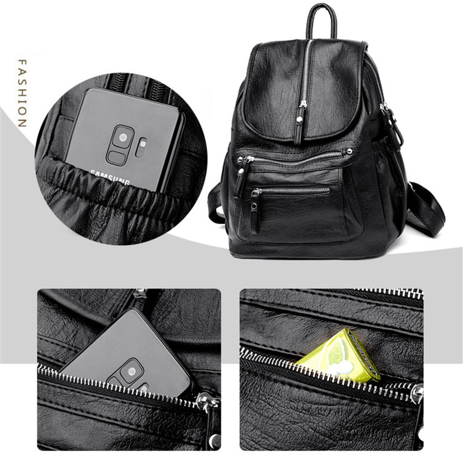 Rucsac dama Abella, GT1905, model negru fotografia produsului View 3 L