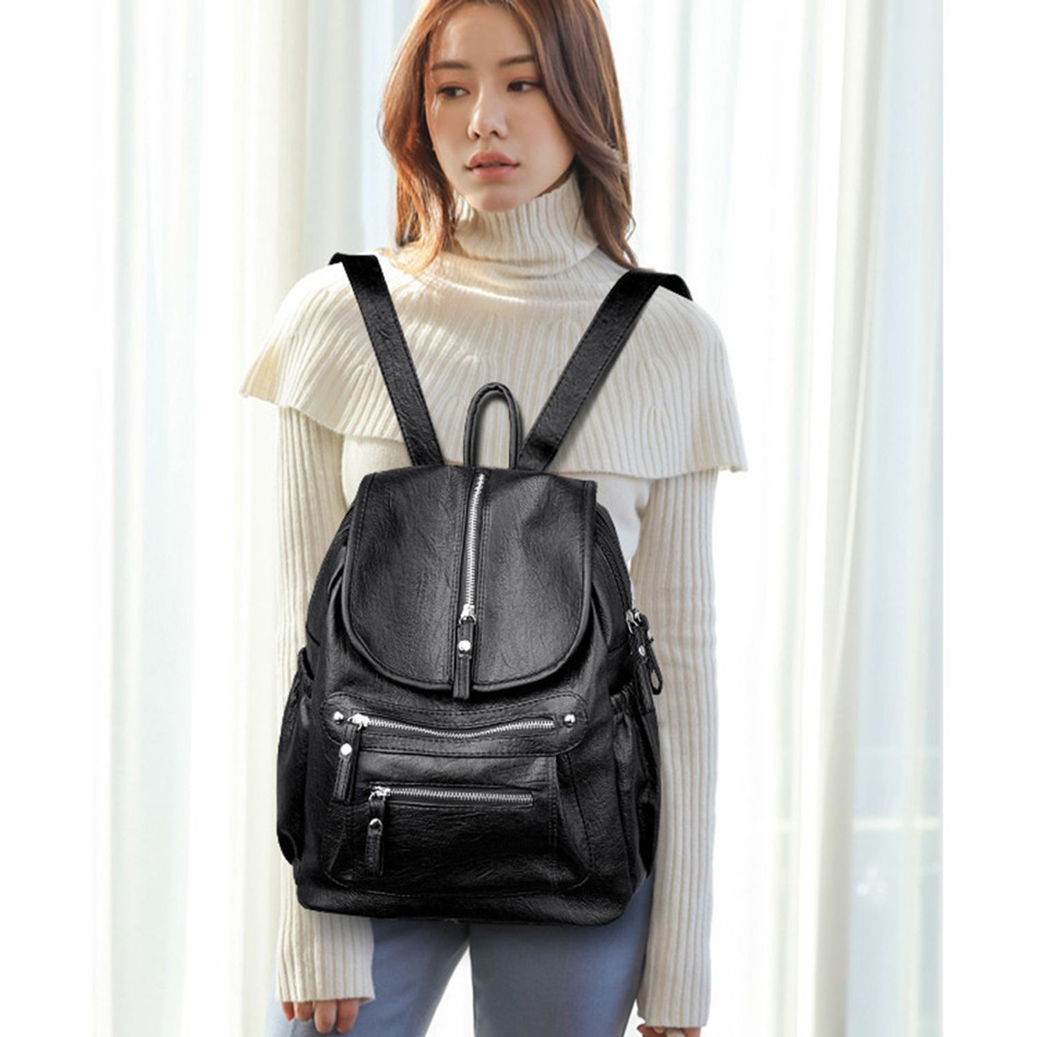 Rucsac dama Abella, GT1905, model negru fotografia produsului View 9 L