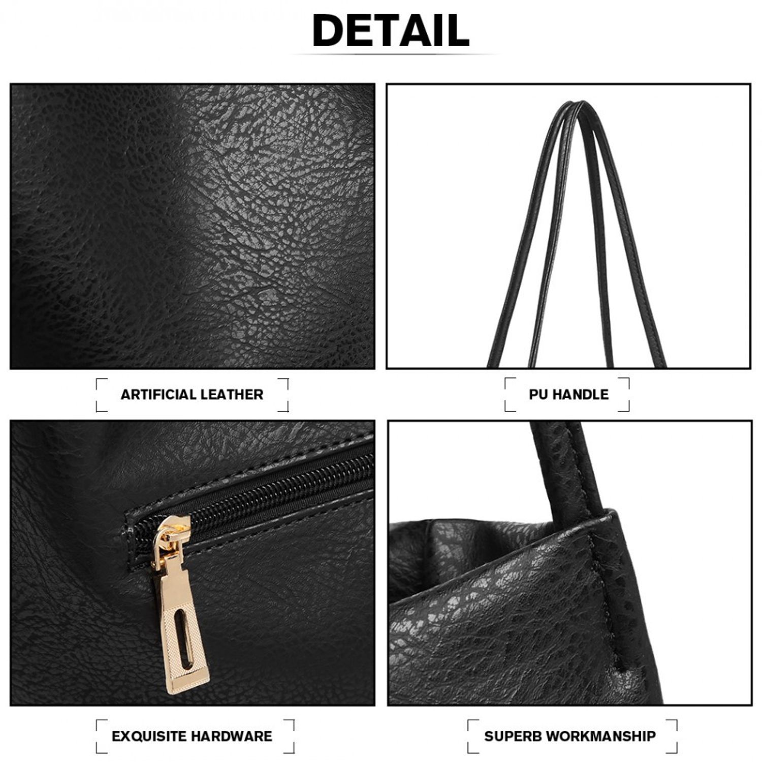 Geanta dama Amina GT1863, Negru fotografia produsului View 6 L