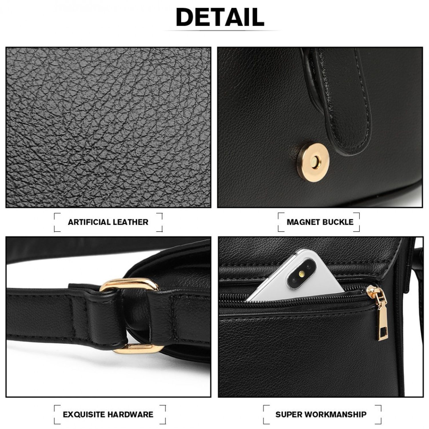 Geanta dama Giseli GT1866, model negru fotografia produsului View 7 L