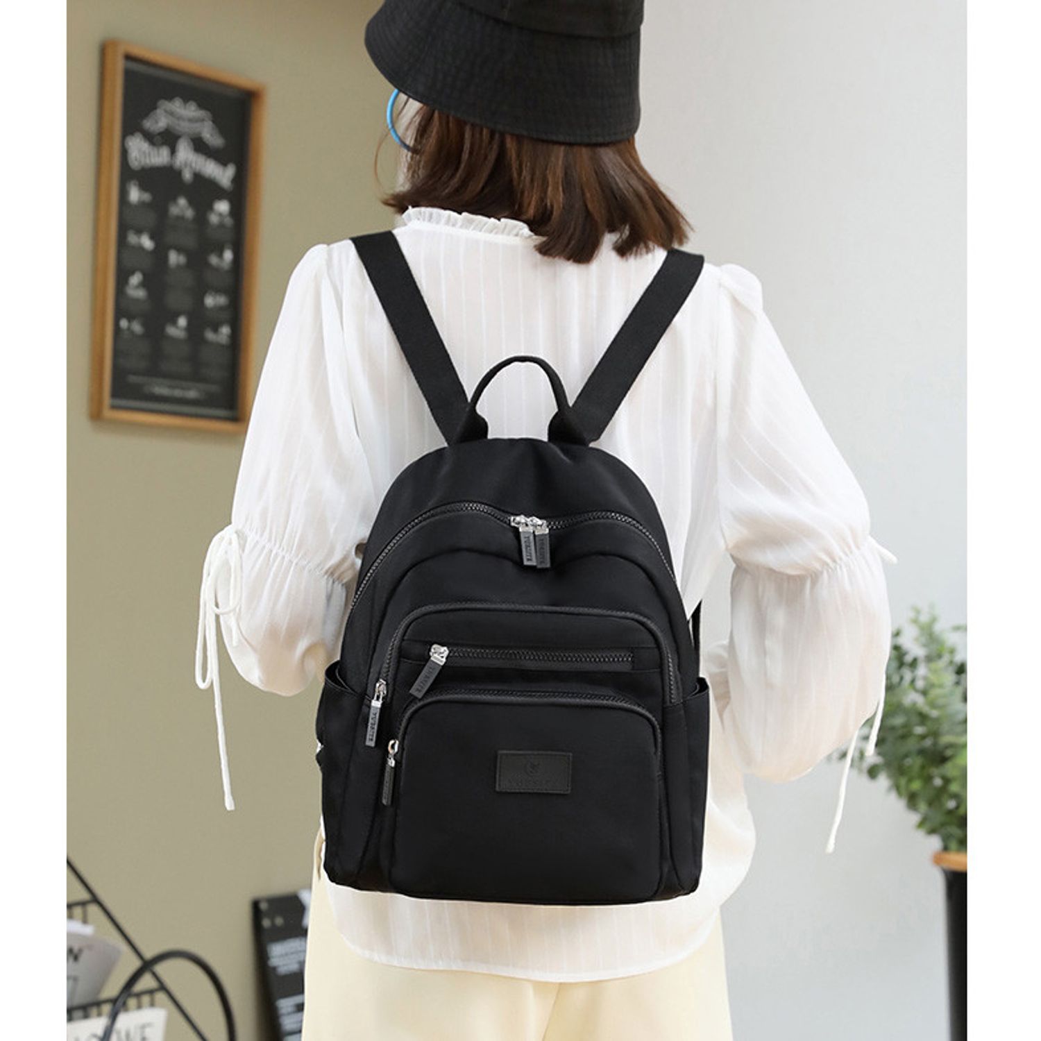 Rucsac dama Neli, GT1837, material textil, negru fotografia produsului View 3 L