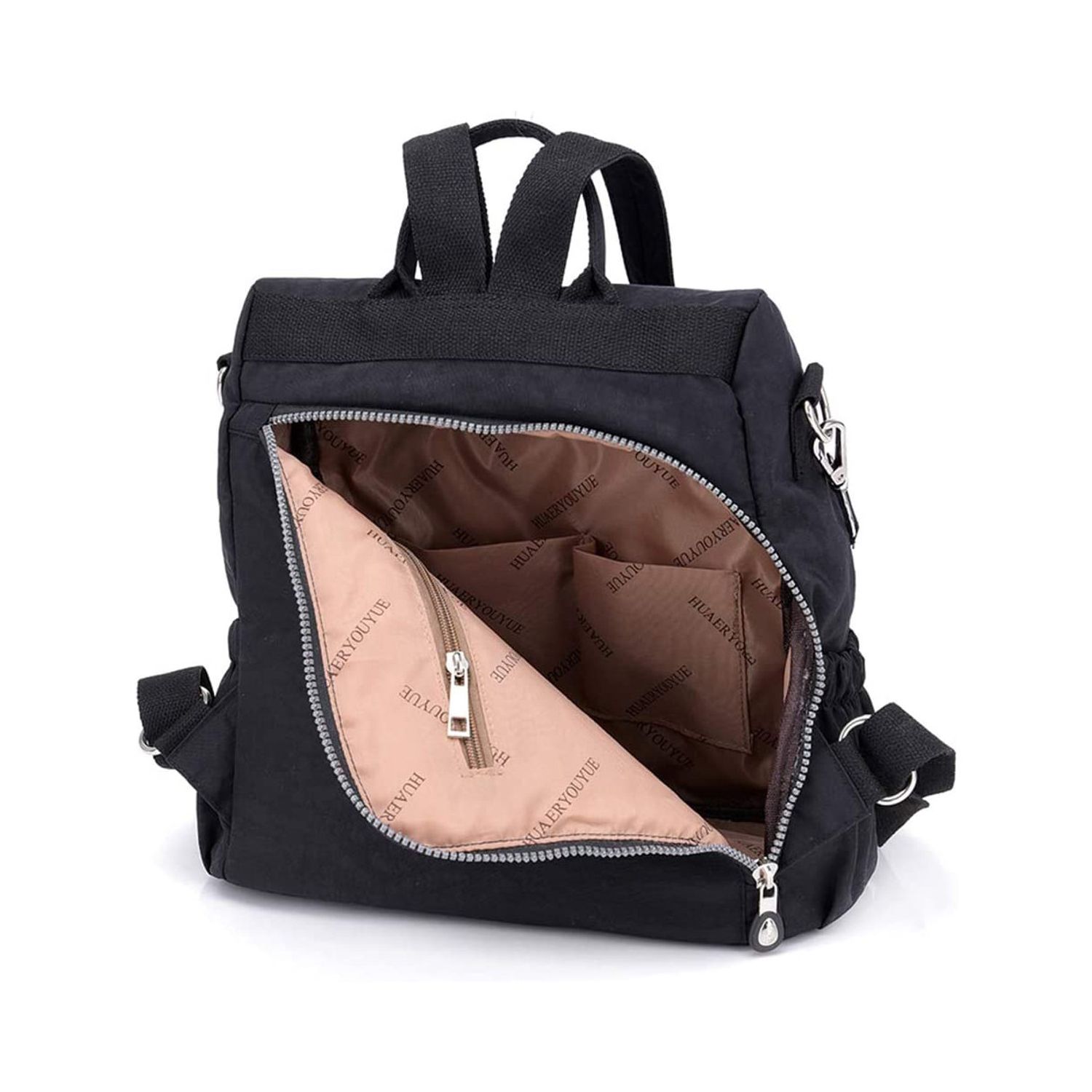 Rucsac dama Aila GT1842, antifurt, material textil, negru fotografia produsului View 2 L