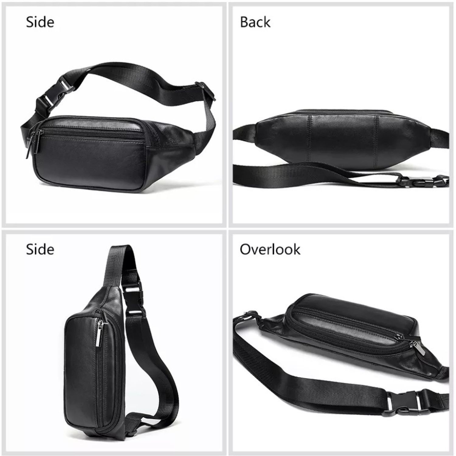 Borseta pentru barbati, Crew GT1825, model negru fotografia produsului View 3 L