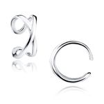 Cercel ear cuff argint 925, JW305, model incrucisat, placat cu rodiu fotografia produsului