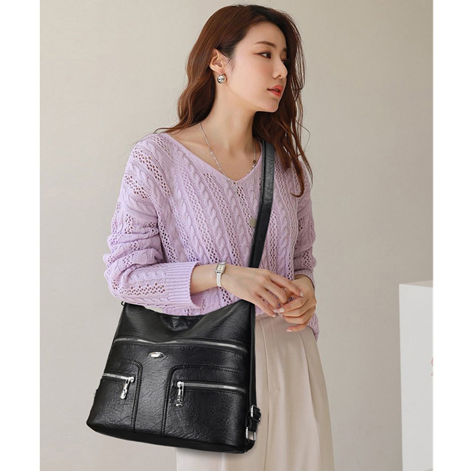 Geanta dama Milena GT1852, model negru fotografia produsului View 2 L