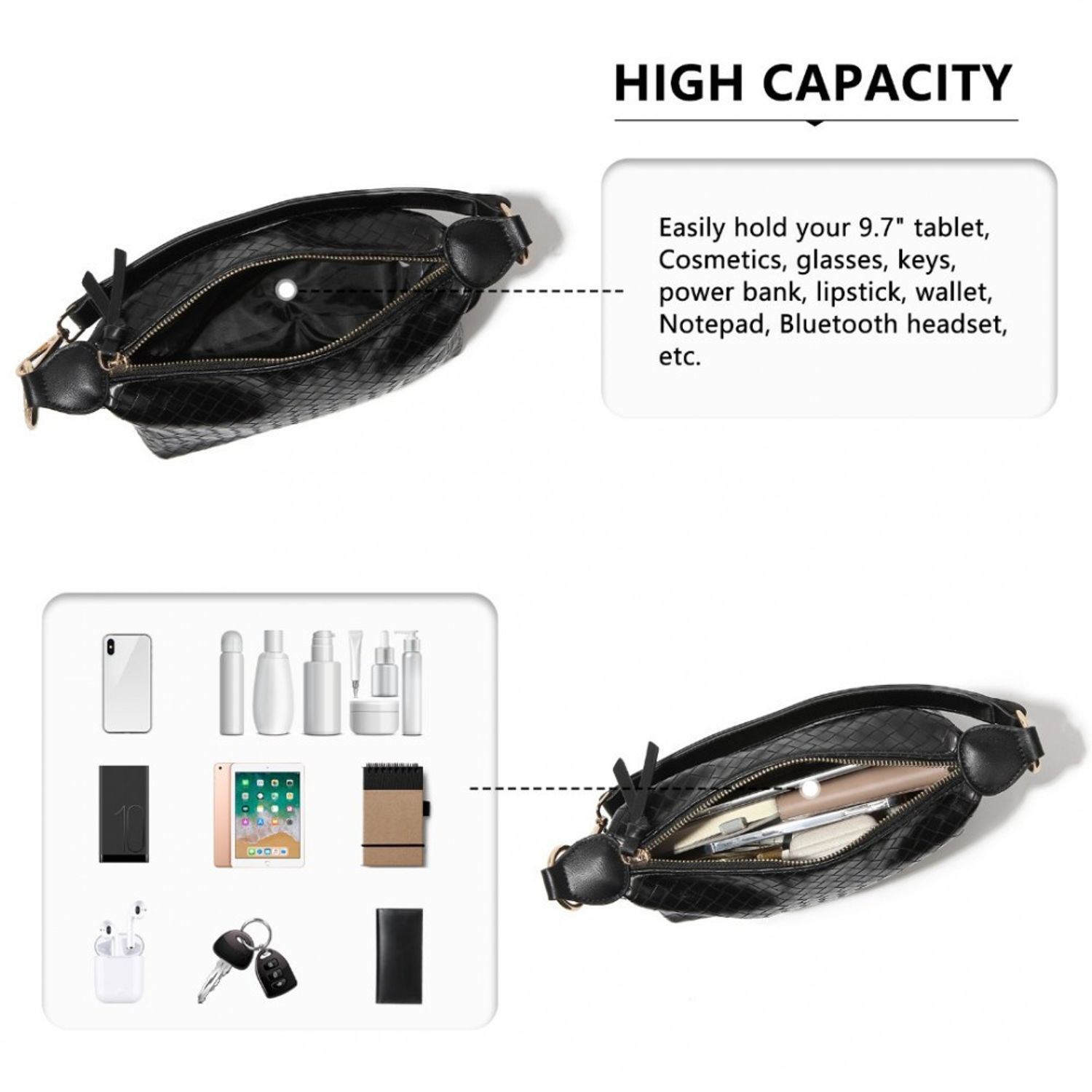 Geanta dama Ada GT1808, model negru fotografia produsului View 4 L