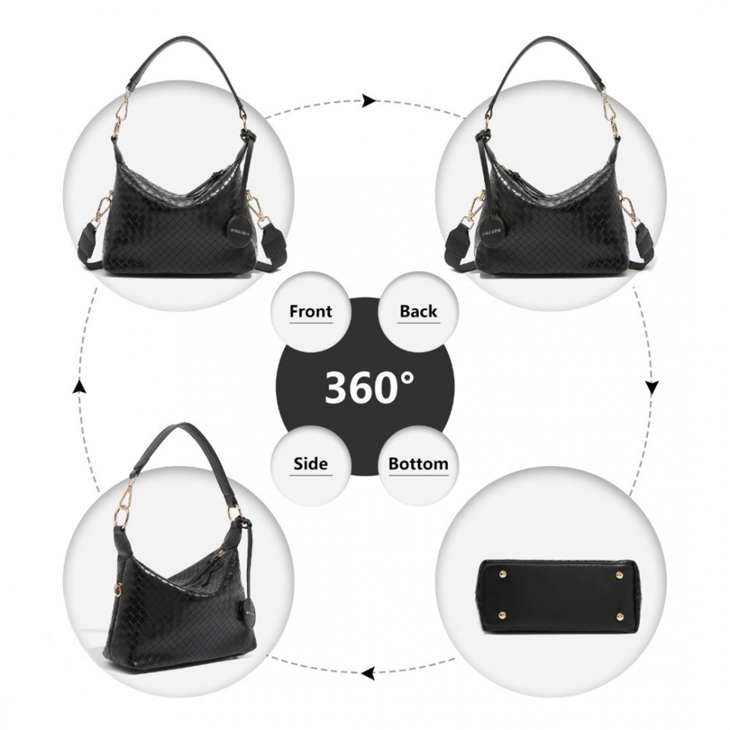 Geanta dama Ada GT1808, model negru fotografia produsului View 5 L
