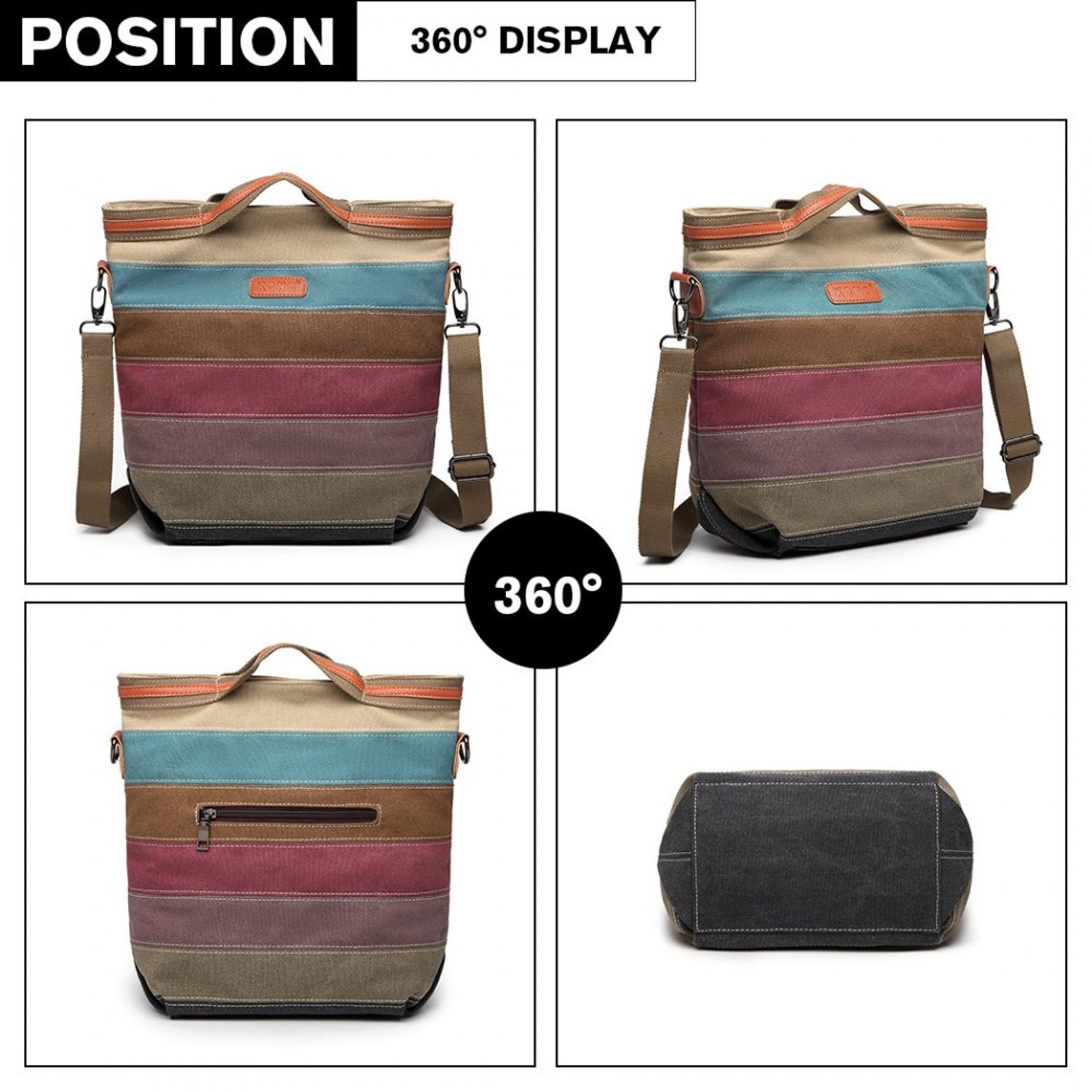 Geanta dama Divya GT1801, textil impermeabil, Multicolor fotografia produsului View 6 L