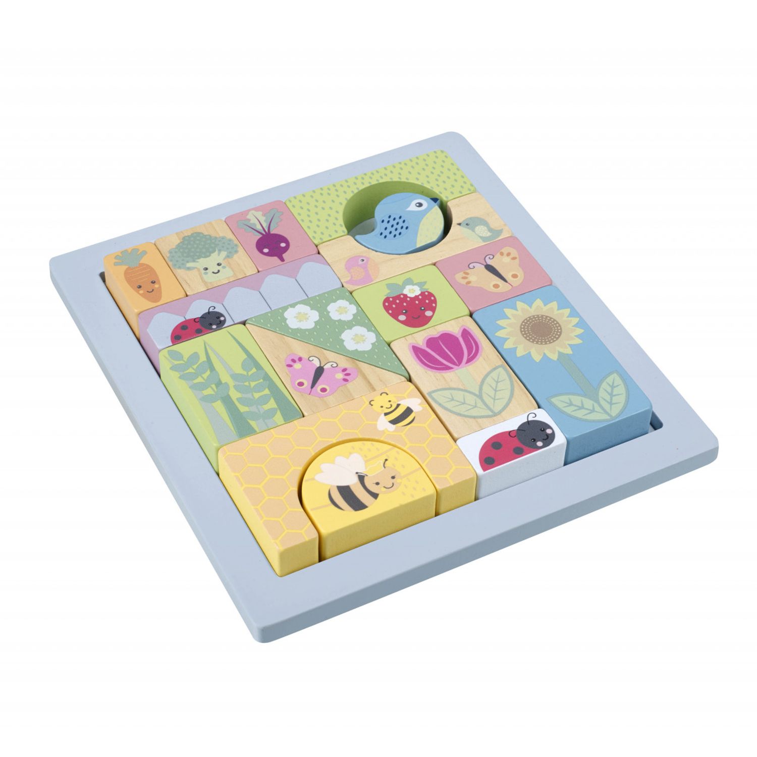 Cuburi de construit Gradina de primavara, Orange Tree Toys fotografia produsului