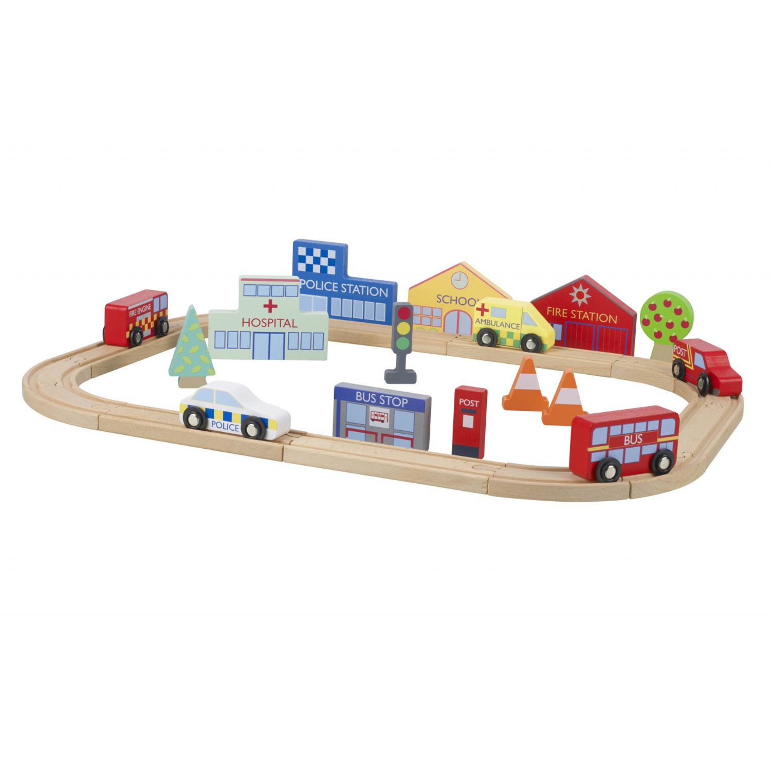 Circuit cu vehicule utilitare, Orange Tree Toys fotografia produsului