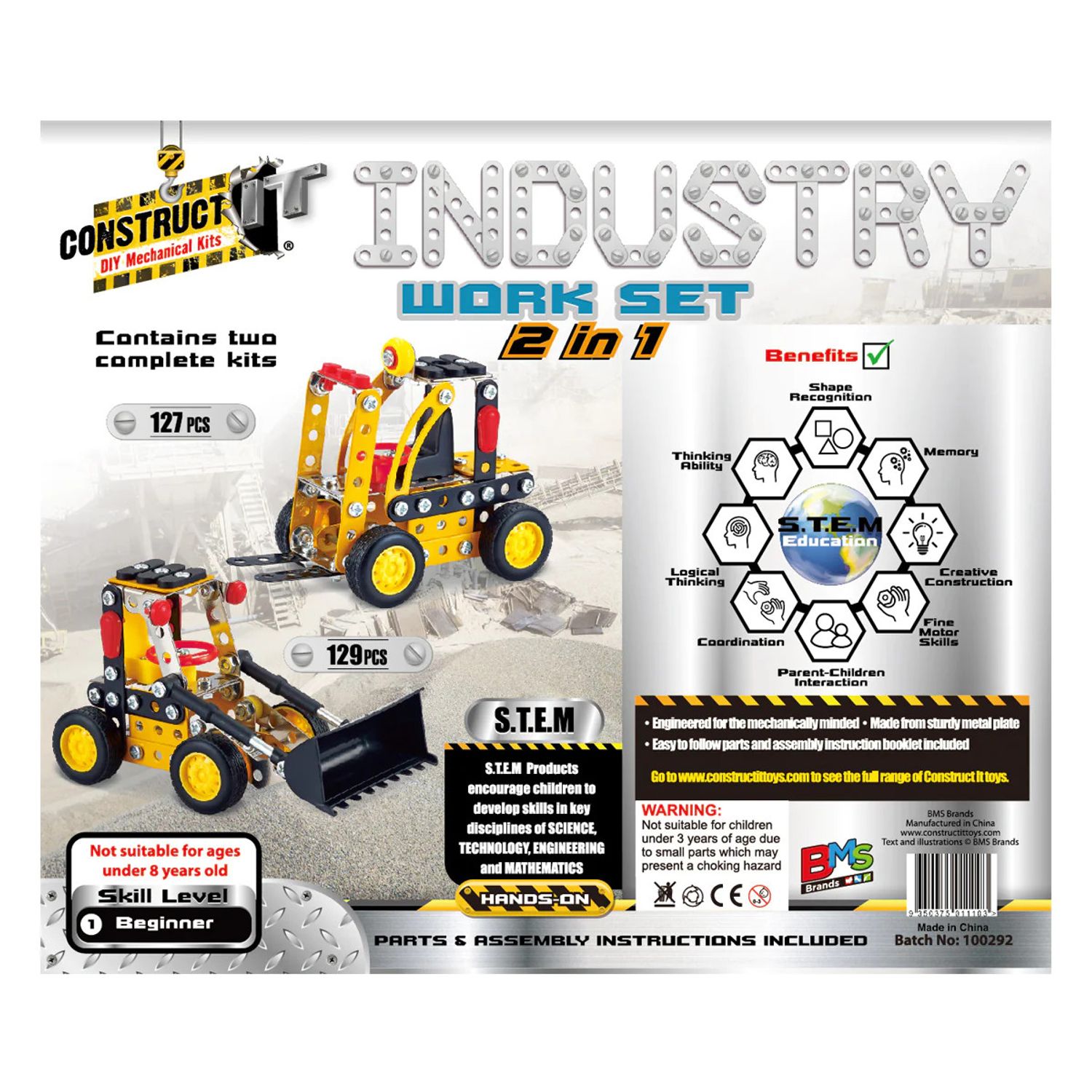 Kit STEM Vehicule de constructie 2 in 1, nivel incepator fotografia produsului View 2 L