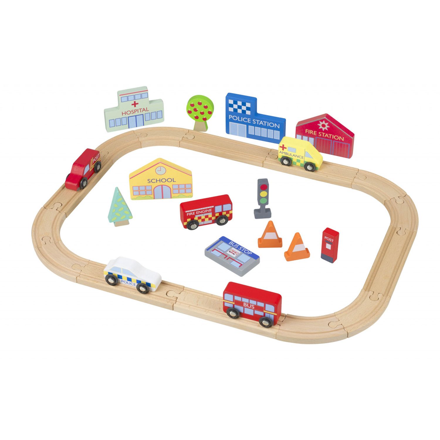 Circuit cu vehicule utilitare, Orange Tree Toys fotografia produsului View 2 L