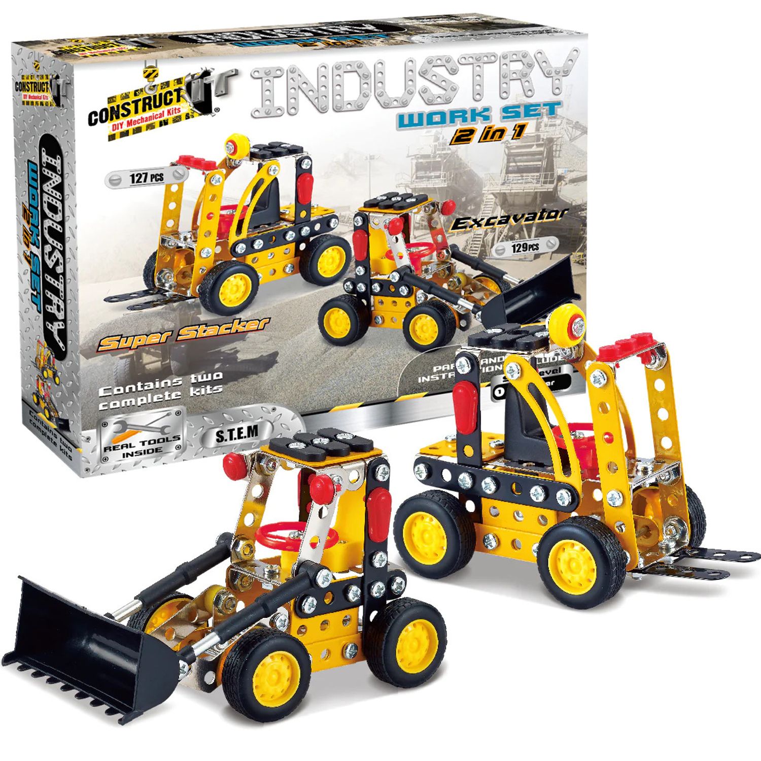 Kit STEM Vehicule de constructie 2 in 1, nivel incepator fotografia produsului View 4 L
