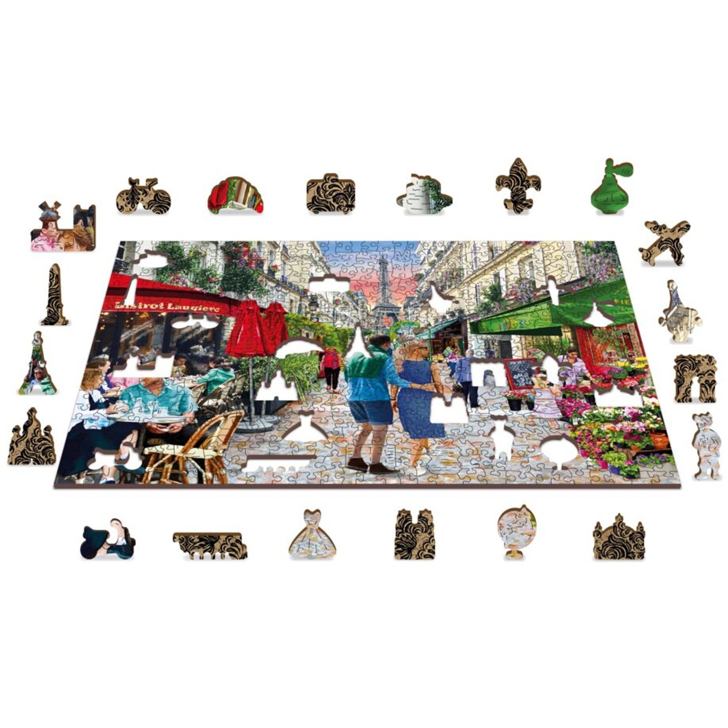 Puzzle din lemn, Bistro din Paris, 505 piese fotografia produsului View 3 L