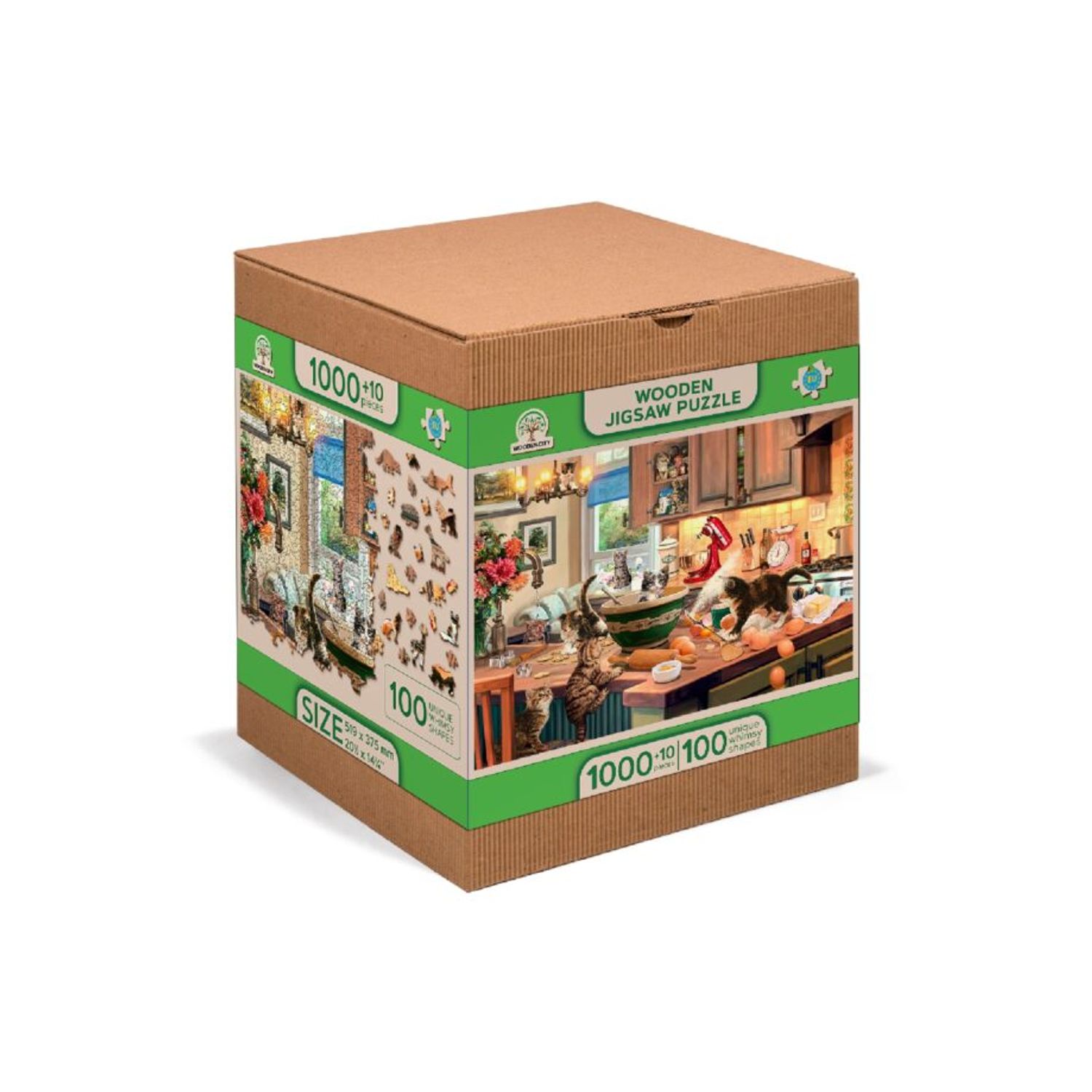 Puzzle din lemn, Pisicutele bucatari, 1010 piese fotografia produsului