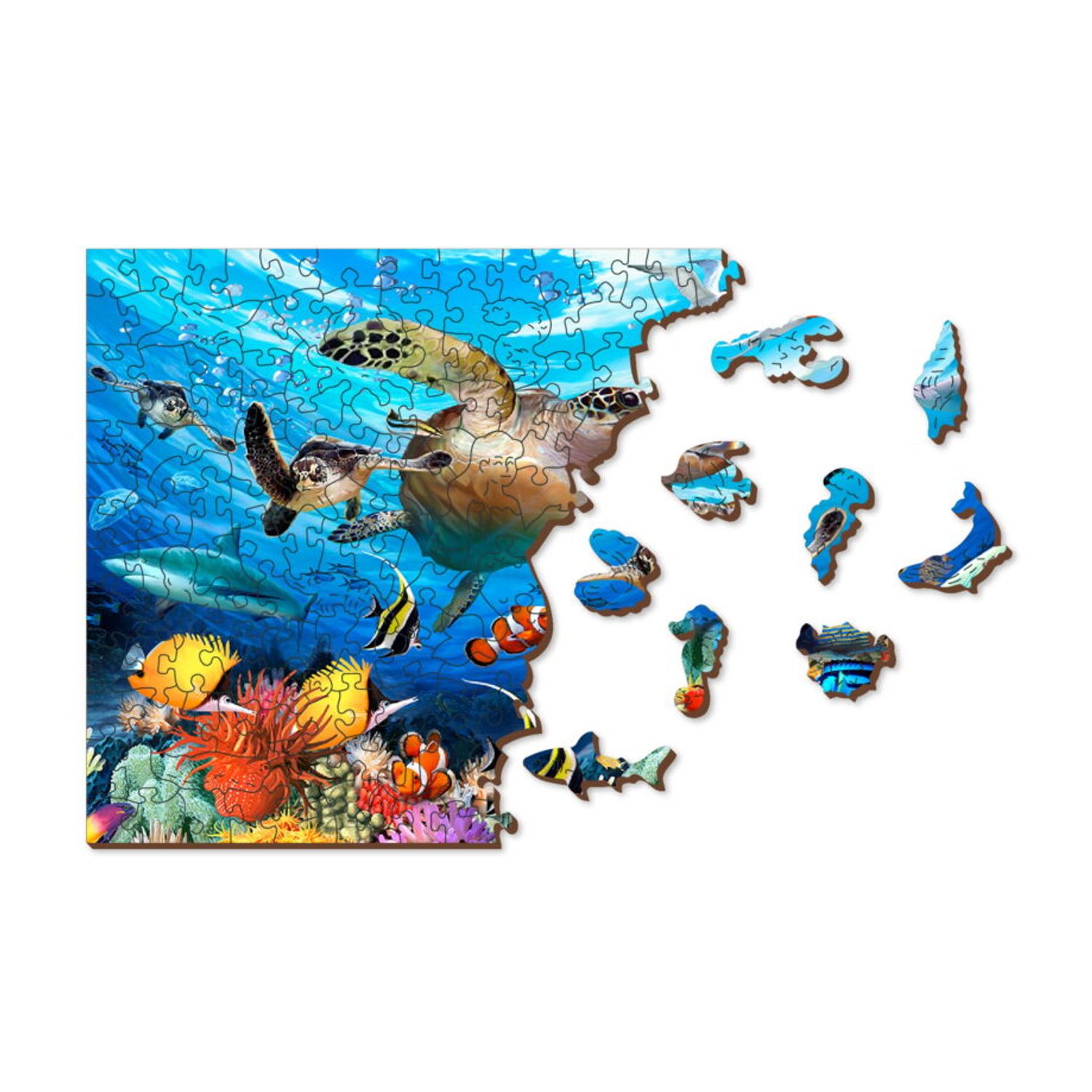 Puzzle din lemn, Viata oceanica, 505 piese fotografia produsului View 3 L