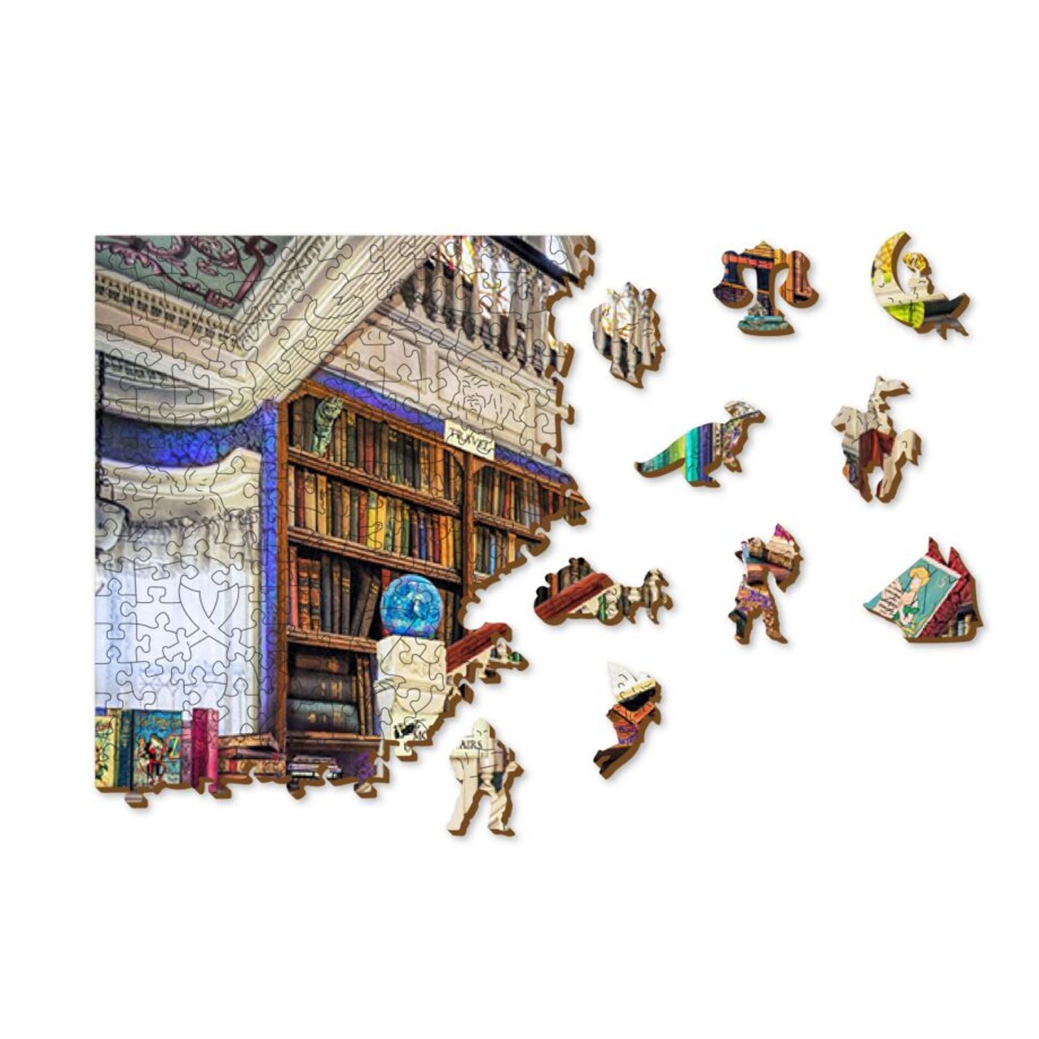 Puzzle din lemn, Biblioteca magica, 1010 piese fotografia produsului View 3 L