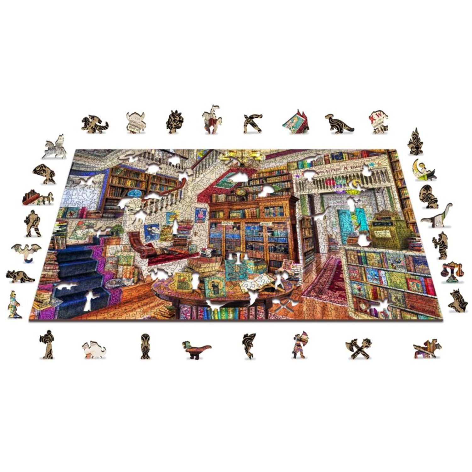 Puzzle din lemn, Biblioteca magica, 1010 piese fotografia produsului View 4 L