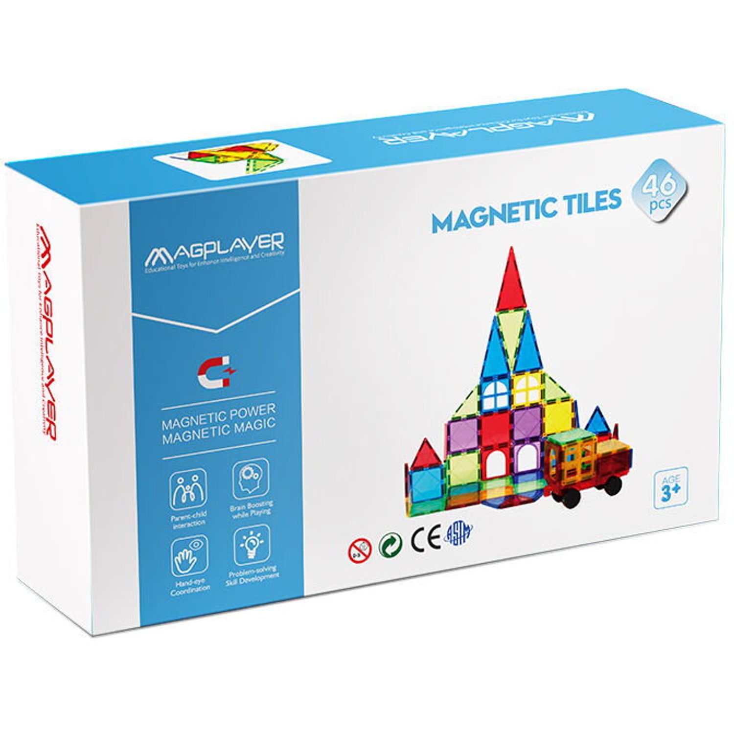 Set de constructie magnetic 3D - 46 piese fotografia produsului