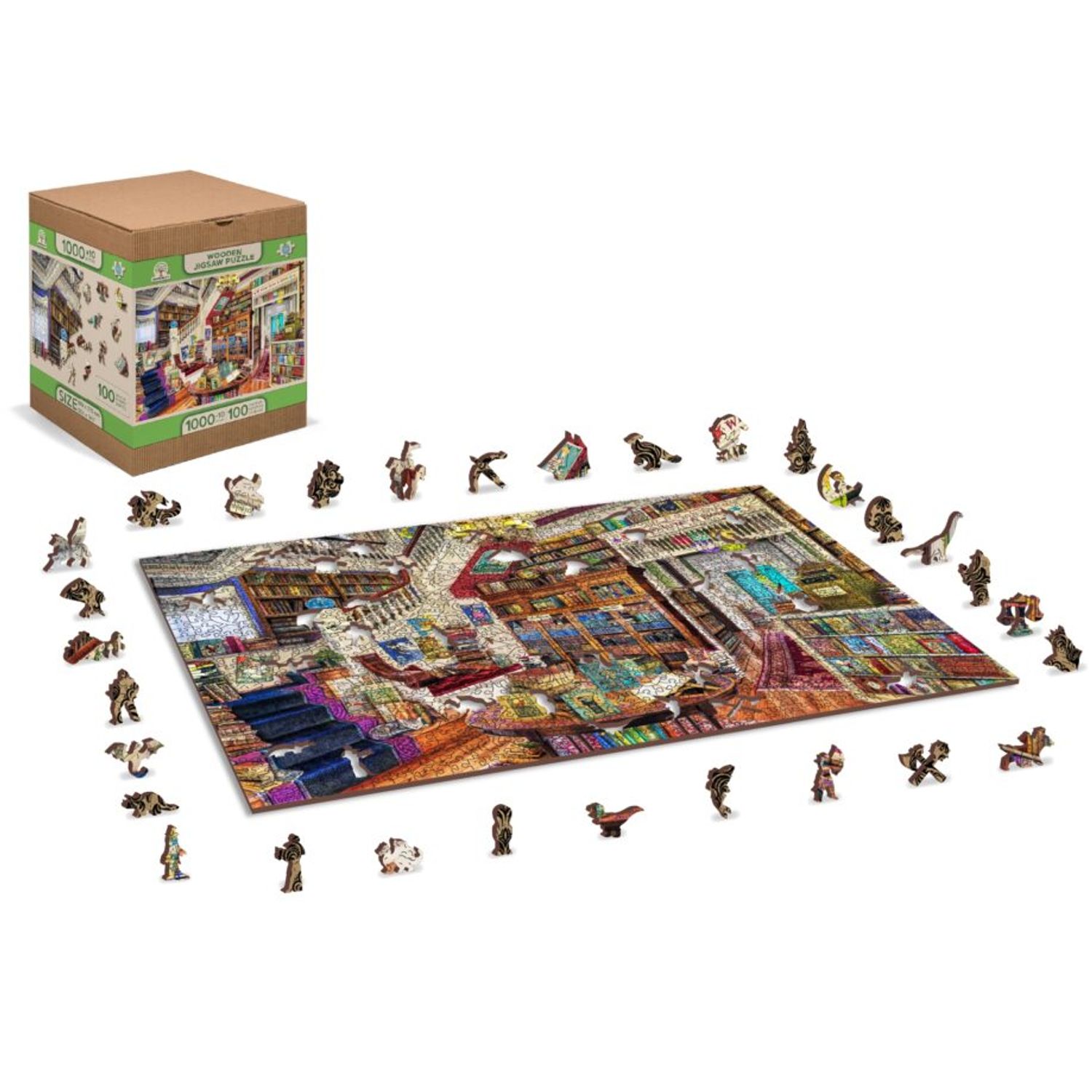 Puzzle din lemn, Biblioteca magica, 1010 piese fotografia produsului View 2 L