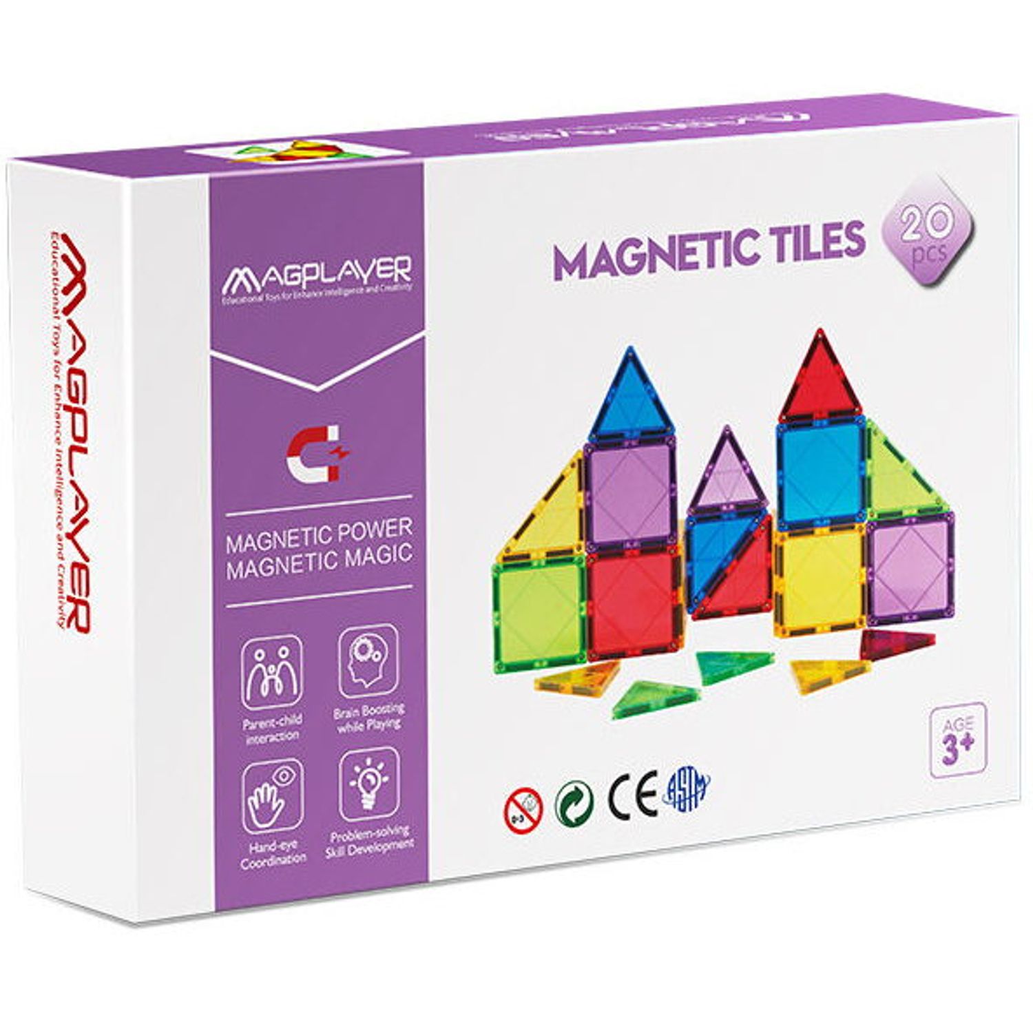 Set de constructie magnetic 3D - 20 piese fotografia produsului