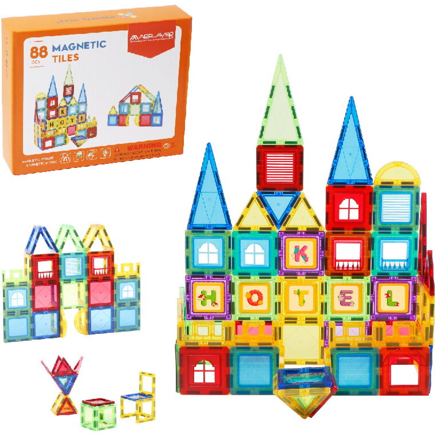 Set de constructie magnetic 3D - 88 piese fotografia produsului View 3 L