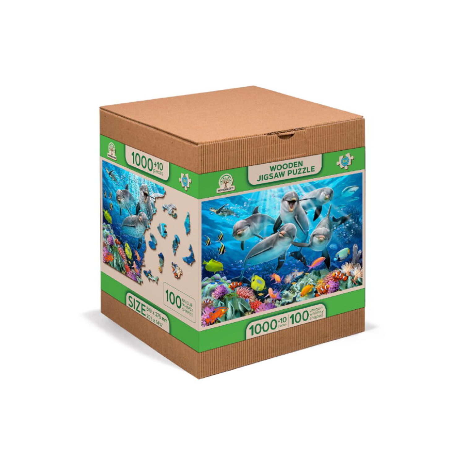 Puzzle din lemn, Dansul delfinilor, 1010 piese fotografia produsului