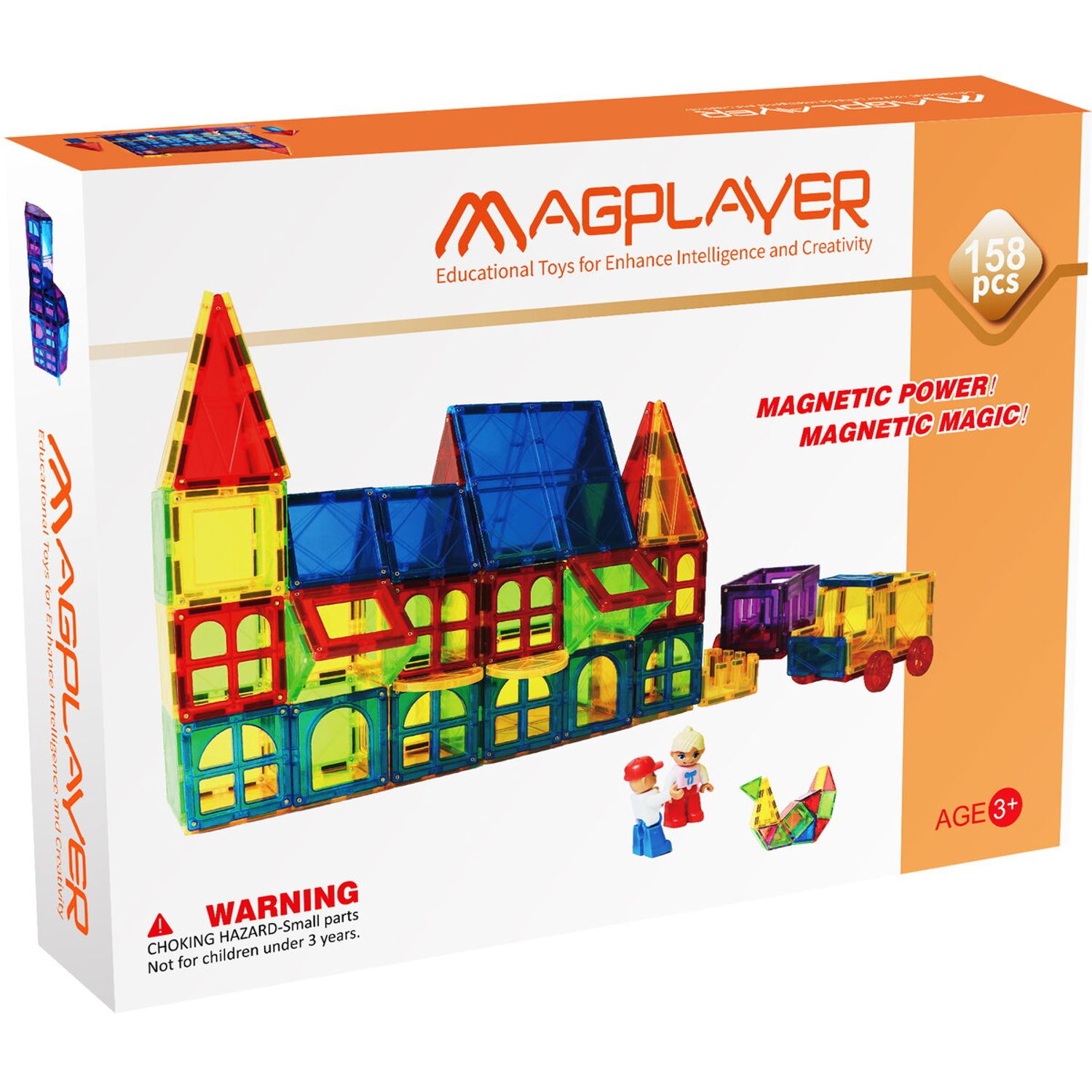 Set de constructie magnetic 3D - 158 piese fotografia produsului