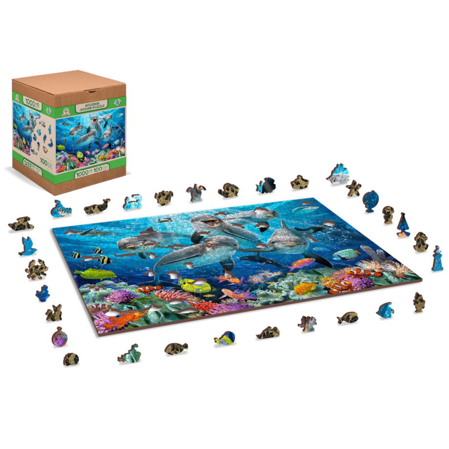Puzzle din lemn, Dansul delfinilor, 1010 piese fotografia produsului View 2 L