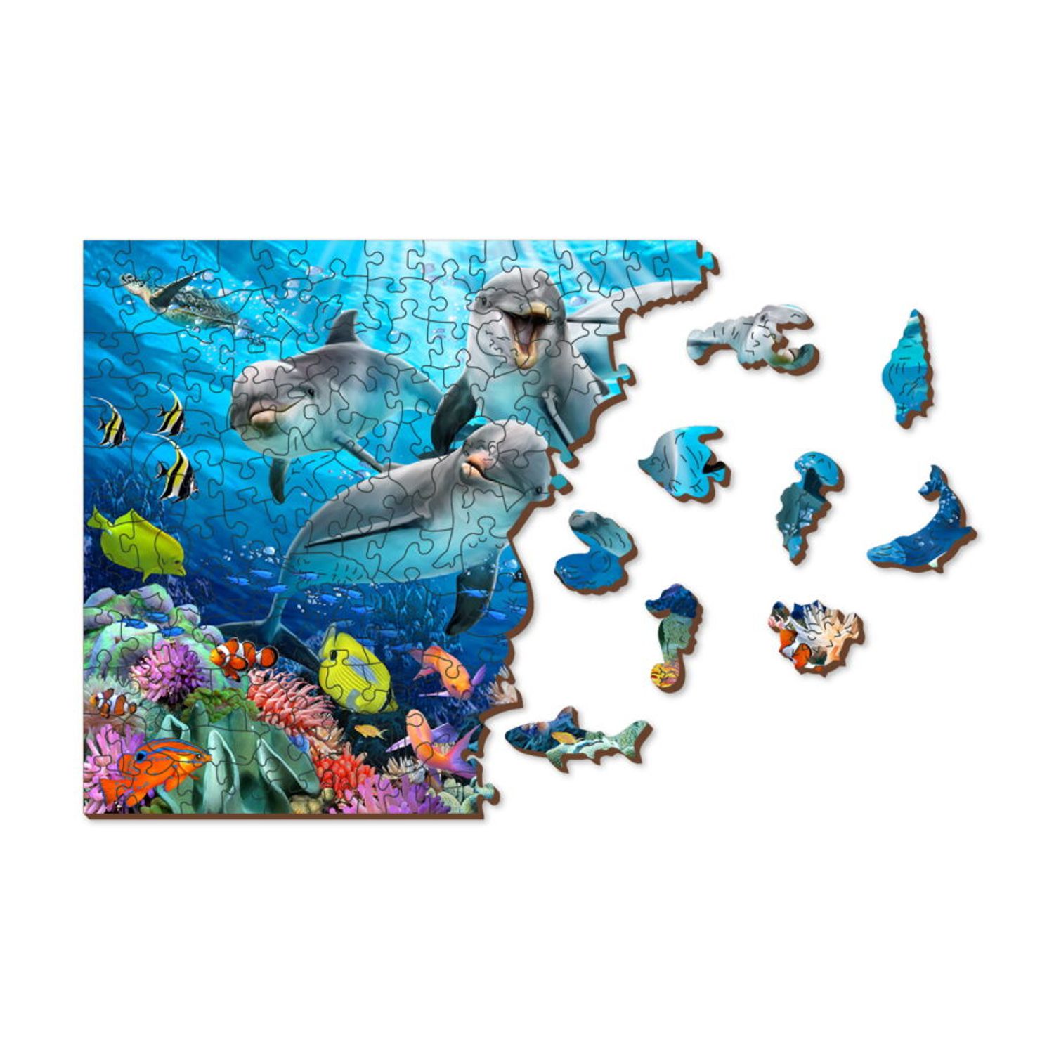Puzzle din lemn, Dansul delfinilor, 1010 piese fotografia produsului View 3 L