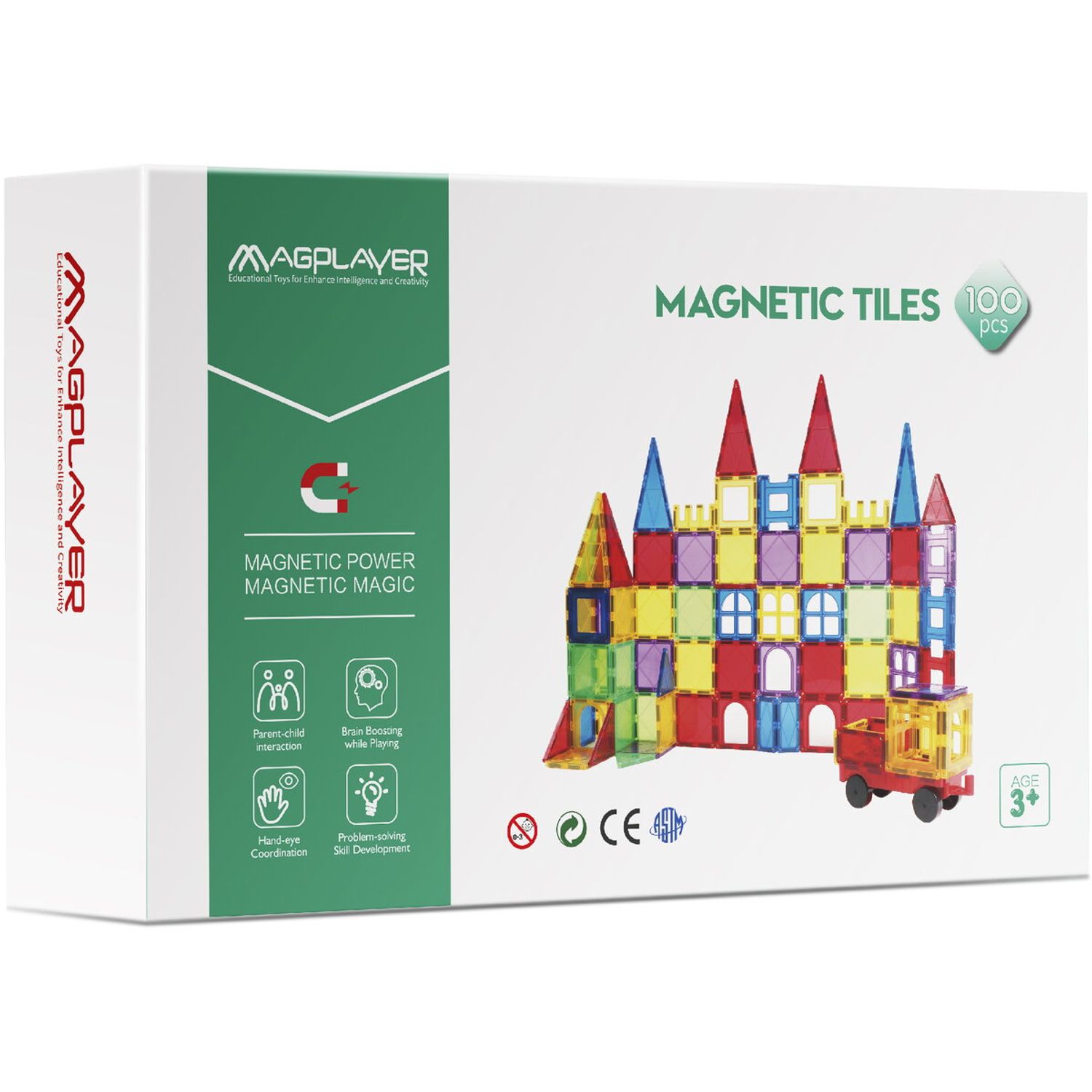 Set de constructie magnetic 3D - 100 piese fotografia produsului