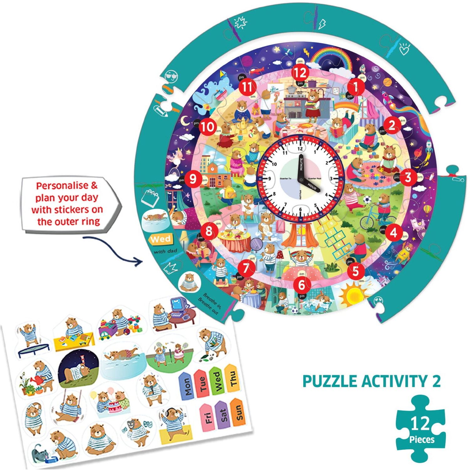 Puzzle - Invatam ceasul cu ursuletul fotografia produsului View 3 L