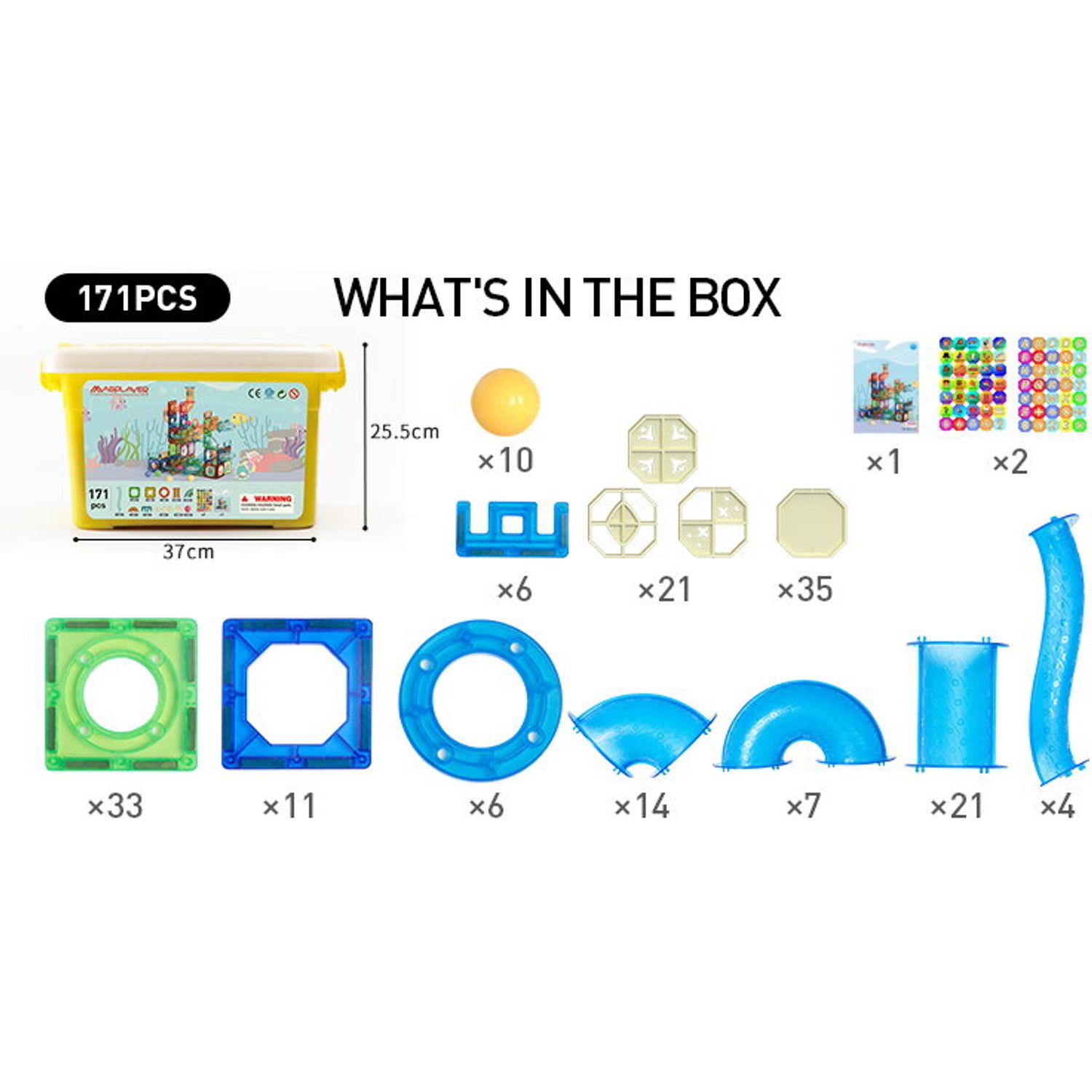 Set de constructie magnetic - Marble Run (171 piese) fotografia produsului View 3 L