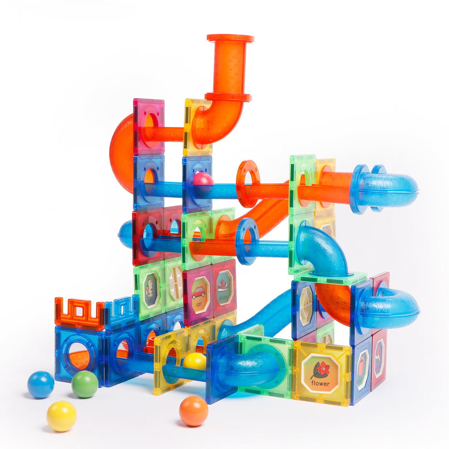 Magplayer - Set de constructie magnetic - Marble Run (171 piese ...